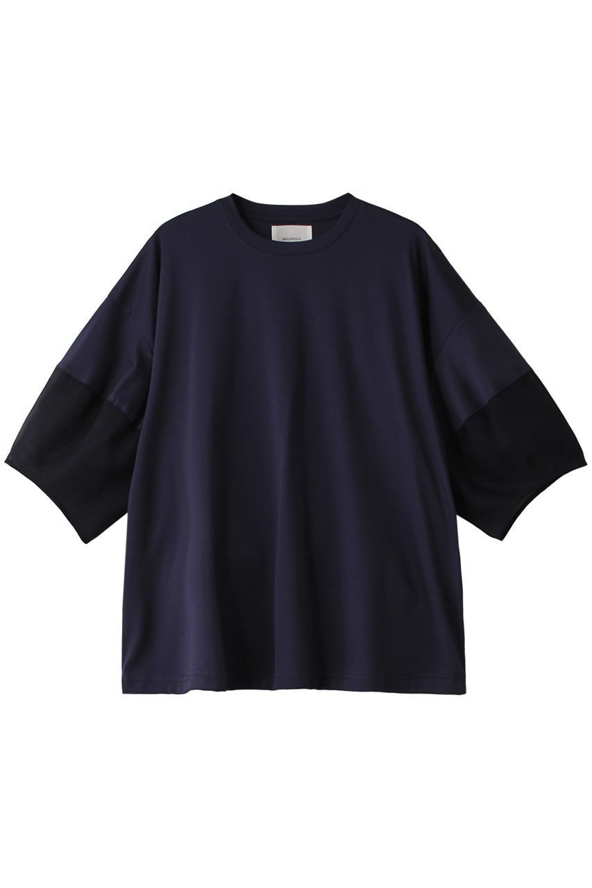 【ミディウミソリッド/MIDIUMISOLID】のsheer slv conscious T Tシャツ インテリア・キッズ・メンズ・レディースファッション・服の通販 founy(ファニー) 　ファッション　Fashion　レディースファッション　WOMEN　トップス・カットソー　Tops/Tshirt　シャツ/ブラウス　Shirts/Blouses　ロング / Tシャツ　T-Shirts　カットソー　Cut and Sewn　シアー　Sheer　ショート　Short　スリーブ　Sleeve　navyA|ID: prp329100004002633 ipo3291000000029988263