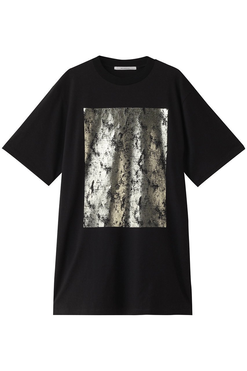 【ミディウミソリッド/MIDIUMISOLID】のfoil print h/slv long T Tシャツ インテリア・キッズ・メンズ・レディースファッション・服の通販 founy(ファニー) 　ファッション　Fashion　レディースファッション　WOMEN　トップス・カットソー　Tops/Tshirt　シャツ/ブラウス　Shirts/Blouses　ロング / Tシャツ　T-Shirts　カットソー　Cut and Sewn　ショート　Short　スリーブ　Sleeve　ファブリック　Fabric　プリント　Print　ベーシック　Basic　リュクス　Luxe　ワイド　Wide　夏　Summer　black|ID: prp329100004002672 ipo3291000000026474726