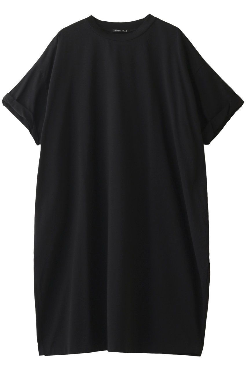 【ミズイロ インド/mizuiro ind】のcrew neck roll slv wide OP ワンピース インテリア・キッズ・メンズ・レディースファッション・服の通販 founy(ファニー) 　ファッション　Fashion　レディースファッション　Fashion for Women　ワンピース　Dresses　チュニック　Tunic Tops & Dresses　チュニック　Tunic, Long Top　トレンド　Trend, Trending Now　リラックス　Relax, Relaxed Fit　ワイド　Wide, Wide Fit　ブラック|ID: prp329100004002686 ipo3291000000036672935