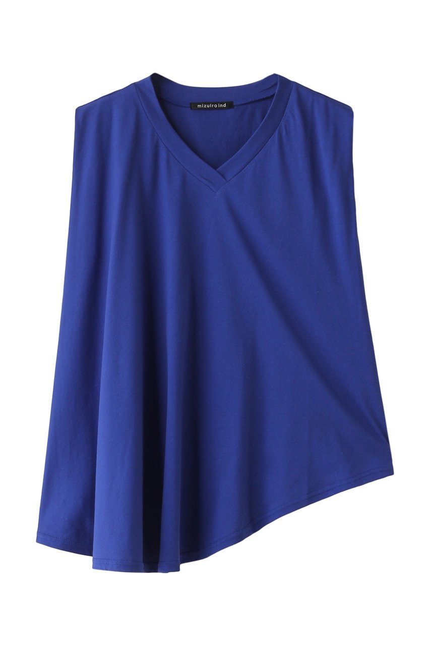 【ミズイロ インド/mizuiro ind】のV neck asymmetry N/S P/O プルオーバー インテリア・キッズ・メンズ・レディースファッション・服の通販 founy(ファニー) 　ファッション　Fashion　レディースファッション　Fashion for Women　トップス・カットソー　Cut & Sew Tops　キャミソール&ノースリーブ　Camisoles & Sleeveless Tops　シャツ・ブラウス・オフィスカジュアル　Elegant Blouses & Button-Ups　カジュアルプルオーバー・ニットトップス　Pullovers & Knit Tops / Casual Pullovers　インナー　Innerwear　ジャケット　Jacket, Outerwear　ドレープ　Drape, Draping Fabric　ノースリーブ　Sleeveless, No-Sleeve　フロント　Front, Front Design　blue|ID: prp329100004002690 ipo3291000000032909973