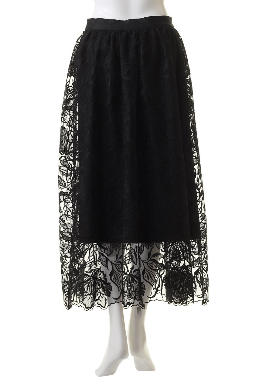 【デザイン ワークス/DESIGN WORKS】のレース刺繍スカート 人気、トレンドファッション・服の通販 founy(ファニー) 　ファッション　Fashion　レディースファッション　Fashion for Women　スカート　Skirts　ロングスカート　Long Skirts / Maxi & Midi Skirts　カットソー　Cut and Sewn Top　コンビ　Combo, Combination Style　シンプル　Simple, Minimal　チュール　Tulip, Tulip Motif　レース　Lace, Lace Fabric　ロング　Long, Long-Length　エレガント 上品　Elegant　other-4|ID: prp329100004003822 ipo3291000000035550953