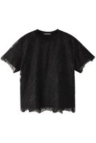 【デザイン ワークス/DESIGN WORKS】のレース刺しゅうTシャツ ブラック|ID: prp329100004003823 ipo3291000000035791919