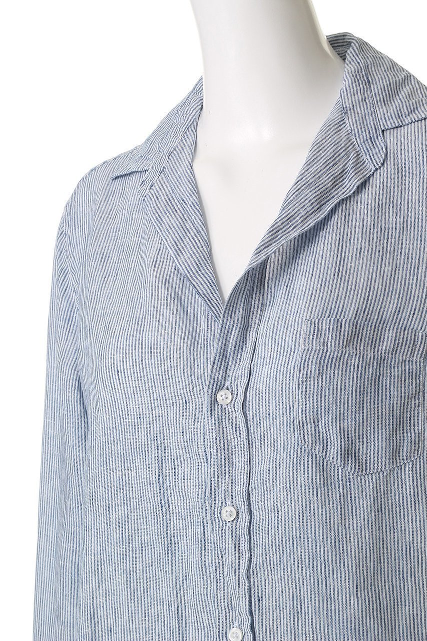 【フランク&アイリーン/Frank&Eileen】のEILEEN イタリアンリネン ブルーストライプシャツ 人気、トレンドファッション・服の通販 founy(ファニー) 　ファッション　Fashion　レディースファッション　Fashion for Women　トップス・カットソー　Cut & Sew Tops　シャツ・ブラウス・オフィスカジュアル　Elegant Blouses & Button-Ups　スリーブ　Sleeve, Long Sleeve / Short Sleeve　リネン　Linen, Linen Fabric　ロング　Long, Long-Length　エレガント 上品　Elegant　定番　Standard, Basic Item　other-5|ID: prp329100004003853 ipo3291000000032694855