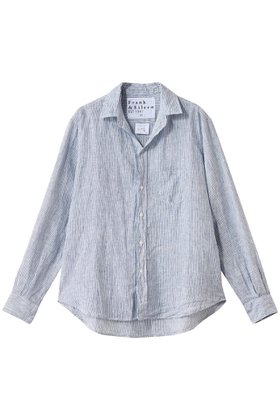 【フランク&アイリーン/Frank&Eileen】 EILEEN イタリアンリネン ブルーストライプシャツ人気、トレンドファッション・服の通販 founy(ファニー) ファッション Fashion レディースファッション Fashion for Women トップス・カットソー Cut & Sew Tops シャツ・ブラウス・オフィスカジュアル Elegant Blouses & Button-Ups スリーブ Sleeve, Long Sleeve / Short Sleeve リネン Linen, Linen Fabric ロング Long, Long-Length エレガント 上品 Elegant 定番 Standard, Basic Item |ID:prp329100004003853