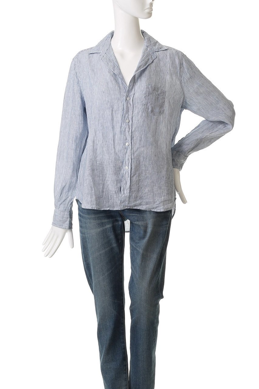 【フランク&アイリーン/Frank&Eileen】のEILEEN イタリアンリネン ブルーストライプシャツ 人気、トレンドファッション・服の通販 founy(ファニー) 　ファッション　Fashion　レディースファッション　Fashion for Women　トップス・カットソー　Cut & Sew Tops　シャツ・ブラウス・オフィスカジュアル　Elegant Blouses & Button-Ups　スリーブ　Sleeve, Long Sleeve / Short Sleeve　リネン　Linen, Linen Fabric　ロング　Long, Long-Length　エレガント 上品　Elegant　定番　Standard, Basic Item　other-2|ID: prp329100004003853 ipo3291000000035613811
