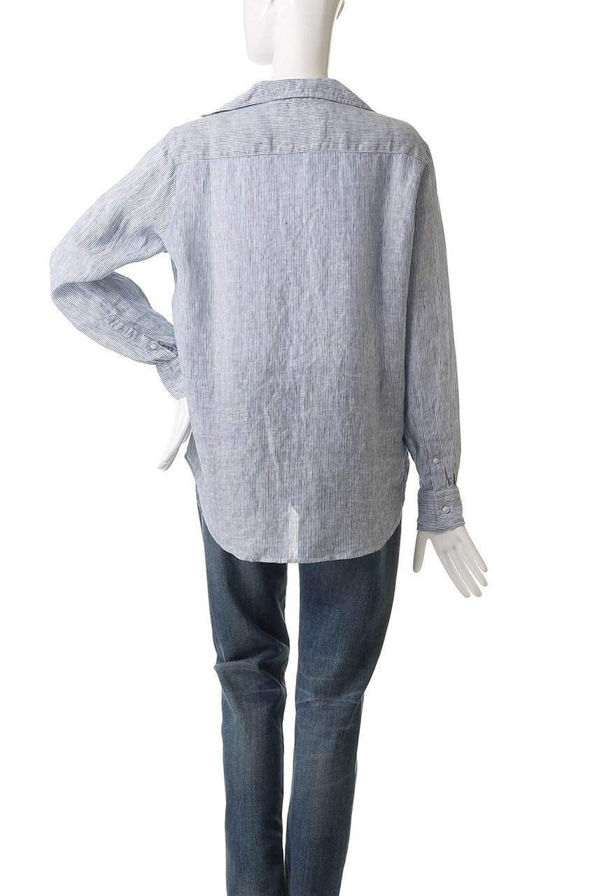 【フランク&アイリーン/Frank&Eileen】のEILEEN イタリアンリネン ブルーストライプシャツ 人気、トレンドファッション・服の通販 founy(ファニー) 　ファッション　Fashion　レディースファッション　Fashion for Women　トップス・カットソー　Cut & Sew Tops　シャツ・ブラウス・オフィスカジュアル　Elegant Blouses & Button-Ups　スリーブ　Sleeve, Long Sleeve / Short Sleeve　リネン　Linen, Linen Fabric　ロング　Long, Long-Length　エレガント 上品　Elegant　定番　Standard, Basic Item　other-4|ID: prp329100004003853 ipo3291000000035613813