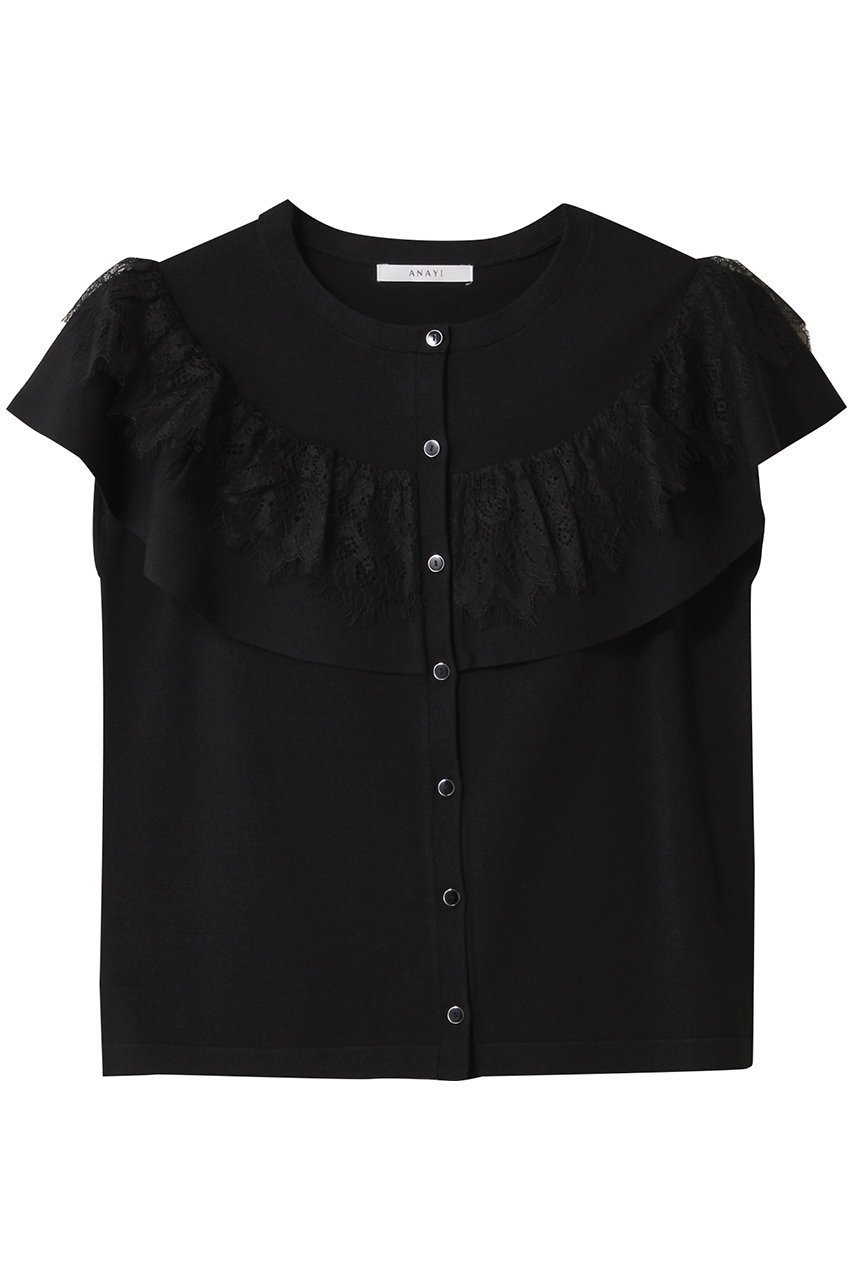 【アナイ/ANAYI】のケープスリーブプルオーバー インテリア・キッズ・メンズ・レディースファッション・服の通販 founy(ファニー) 　ファッション　Fashion　レディースファッション　Fashion for Women　トップス・カットソー　Cut & Sew Tops　ニット　Knit Tops & Sweaters　カジュアルプルオーバー・ニットトップス　Pullovers & Knit Tops / Casual Pullovers　エレガント 上品　Elegant　コンパクト　Compact, Small Size　スリーブ　Sleeve, Long Sleeve / Short Sleeve　フレア　Flare, Flared　ボトム　Bottoms, Lower Wear　レース　Lace, Lace Fabric　ワイド　Wide, Wide Fit　ブラック|ID: prp329100004003861 ipo3291000000035053168