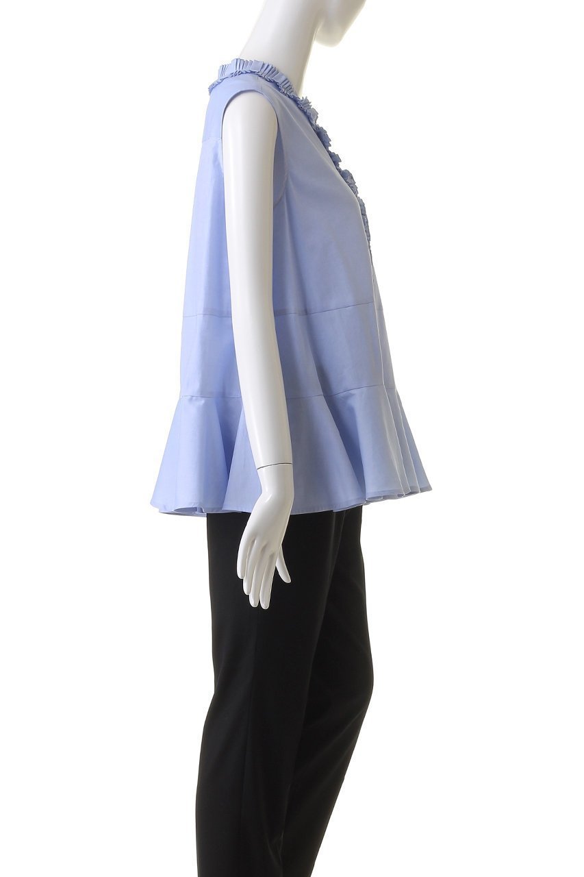 【デパリエ/DEPAREILLE】のコットンカラミブラウス 人気、トレンドファッション・服の通販 founy(ファニー) 　ファッション　Fashion　レディースファッション　Fashion for Women　トップス・カットソー　Cut & Sew Tops　キャミソール&ノースリーブ　Camisoles & Sleeveless Tops　シャツ・ブラウス・オフィスカジュアル　Elegant Blouses & Button-Ups　サマー　Summer, Summer Style　ノースリーブ　Sleeveless, No-Sleeve　フリル　Frill, Ruffle　フレア　Flare, Flared　プリーツ　Pleats, Pleated　ラグジュアリー　Luxury, Elegant　再入荷　Restock / Back in Stock　other-3|ID: prp329100004003892 ipo3291000000032908746
