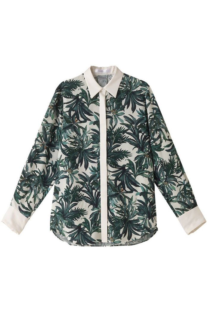 【コルピエロ/Col Pierrot】のオリジナルリーフ柄ブラウス インテリア・キッズ・メンズ・レディースファッション・服の通販 founy(ファニー) https://founy.com/ ファッション Fashion レディースファッション Fashion for Women トップス・カットソー Cut & Sew Tops シャツ・ブラウス・オフィスカジュアル Elegant Blouses & Button-Ups スリーブ Sleeve, Long Sleeve / Short Sleeve センター Center, Center Line リゾート Resort, Vacation Style リーフ Leaf, Botanical Leaf ロング Long, Long-Length エレガント 上品 Elegant |ID: prp329100004005216 ipo3291000000036197805