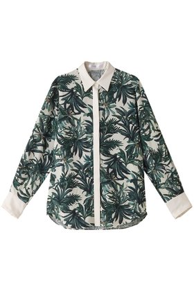【コルピエロ/Col Pierrot】 オリジナルリーフ柄ブラウス人気、トレンドファッション・服の通販 founy(ファニー) ファッション Fashion レディースファッション Fashion for Women トップス・カットソー Cut & Sew Tops シャツ・ブラウス・オフィスカジュアル Elegant Blouses & Button-Ups スリーブ Sleeve, Long Sleeve / Short Sleeve センター Center, Center Line リゾート Resort, Vacation Style リーフ Leaf, Botanical Leaf ロング Long, Long-Length エレガント 上品 Elegant |ID:prp329100004005216