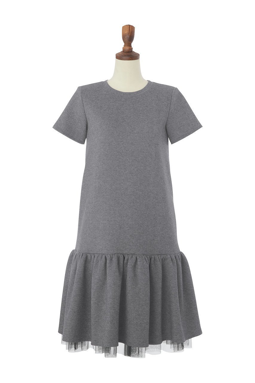 【デイジーリン/DAISY LIN】のジャージーフリルワンピース インテリア・キッズ・メンズ・レディースファッション・服の通販 founy(ファニー) 　ファッション　Fashion　レディースファッション　Fashion for Women　ワンピース　Dresses　チュニック　Tunic Tops & Dresses　エレガント 上品　Elegant　チュニック　Tunic, Long Top　チュール　Tulip, Tulip Motif　フリル　Frill, Ruffle　半袖　Short Sleeve, Half Sleeve　洗える　Machine Washable　リッチグレー|ID: prp329100004005235 ipo3291000000032894455