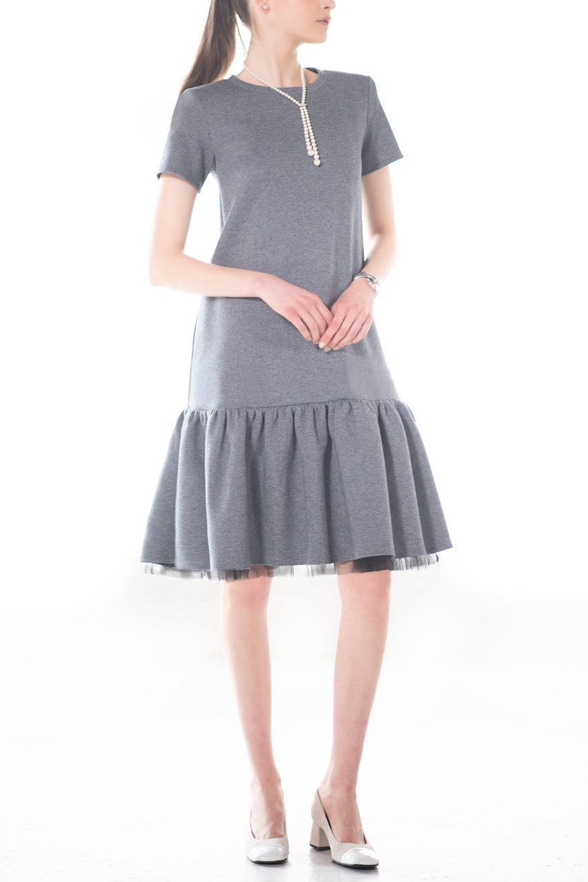 【デイジーリン/DAISY LIN】のジャージーフリルワンピース 人気、トレンドファッション・服の通販 founy(ファニー) 　ファッション　Fashion　レディースファッション　Fashion for Women　ワンピース　Dresses　チュニック　Tunic Tops & Dresses　エレガント 上品　Elegant　チュニック　Tunic, Long Top　チュール　Tulip, Tulip Motif　フリル　Frill, Ruffle　半袖　Short Sleeve, Half Sleeve　洗える　Machine Washable　other-6|ID: prp329100004005235 ipo3291000000032894475
