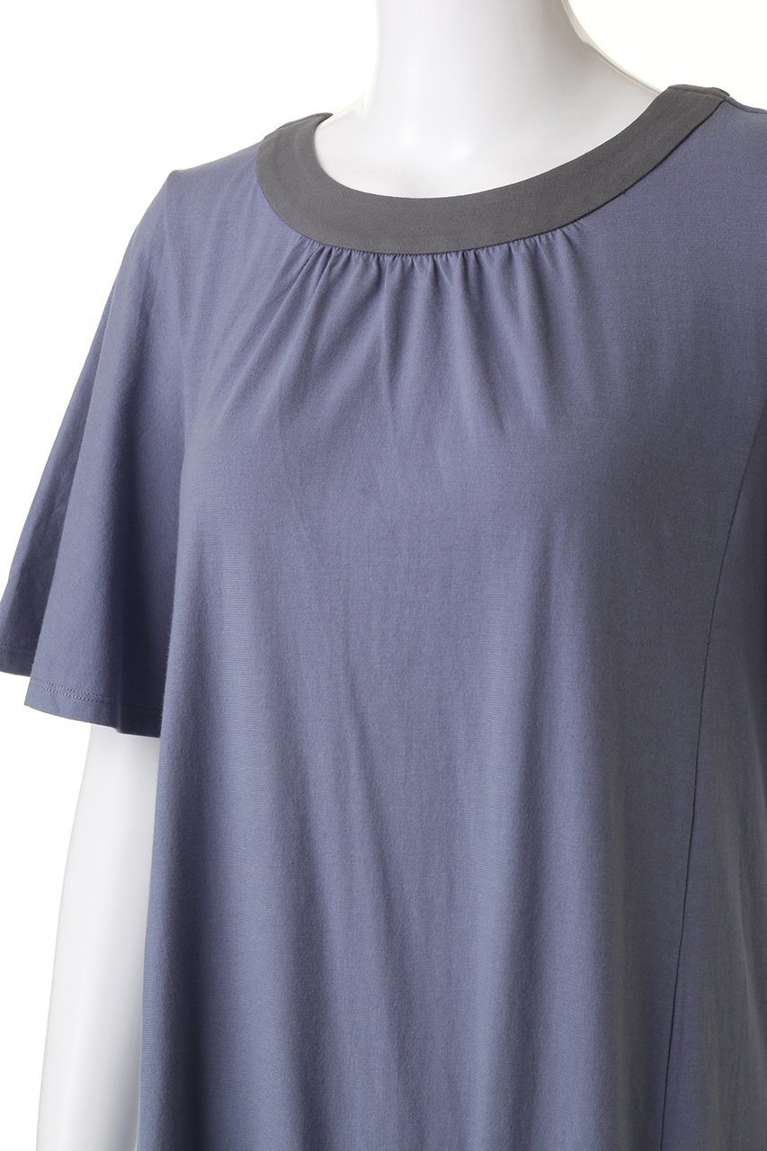 【キッドブルー/KID BLUE】の24バイカラー天竺ワンピース 人気、トレンドファッション・服の通販 founy(ファニー) 　ファッション　Fashion　レディースファッション　Fashion for Women　ワンピース　Dresses　ギャザー　Gathered, Ruffled　スリーブ　Sleeve, Long Sleeve / Short Sleeve　ハーフ　Half, Half-Length　パジャマ　Pajamas, Sleepwear　other-5|ID: prp329100004006820 ipo3291000000032833388