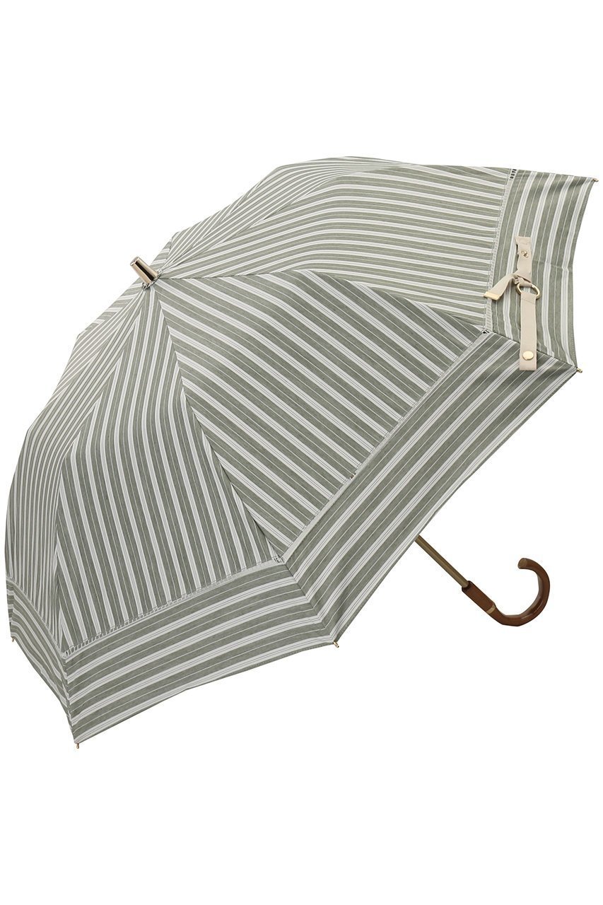【グレイシー/Gracy】のShirts stripe 晴雨兼用日傘 2段折りたたみ傘 インテリア・キッズ・メンズ・レディースファッション・服の通販 founy(ファニー) 　ファッション　Fashion　レディースファッション　Fashion for Women　トップス・カットソー　Cut & Sew Tops　シャツ・ブラウス・オフィスカジュアル　Elegant Blouses & Button-Ups　レイングッズ・傘・晴雨兼用傘　Umbrellas & Rain Gear　ウッド　Wooden Design　エレガント 上品　Elegant　コンパクト　Compact, Small Size　ストライプ　Stripe, Striped Pattern　ハンカチ　Handkerchief, Hanky　メタル　Metal, Metal Parts　傘　Umbrella, Parasol　日傘　Parasol, UV Umbrella　時計　Watch, Wristwatch　セージ|ID: prp329100004006836 ipo3291000000032841909