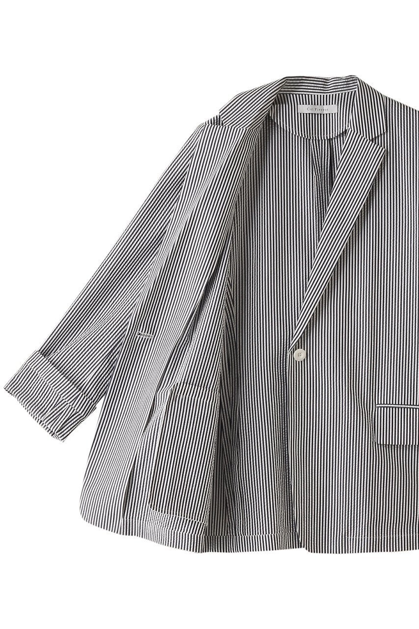 【コルピエロ/Col Pierrot】のコットンシルクストライプジャケット 人気、トレンドファッション・服の通販 founy(ファニー) ファッション Fashion レディースファッション Fashion for Women アウター Coat / Outerwear Collection レディースジャケット・軽アウター Jackets サッカー Seersucker, Summer Fabric シルク Silk, 100% Silk ジャケット Jacket, Outerwear セットアップ Set-Up, Coordinated Outfit デニム Denim, Jeans Material エレガント 上品 Elegant other-6|ID: prp329100004006859 ipo3291000000036922545
