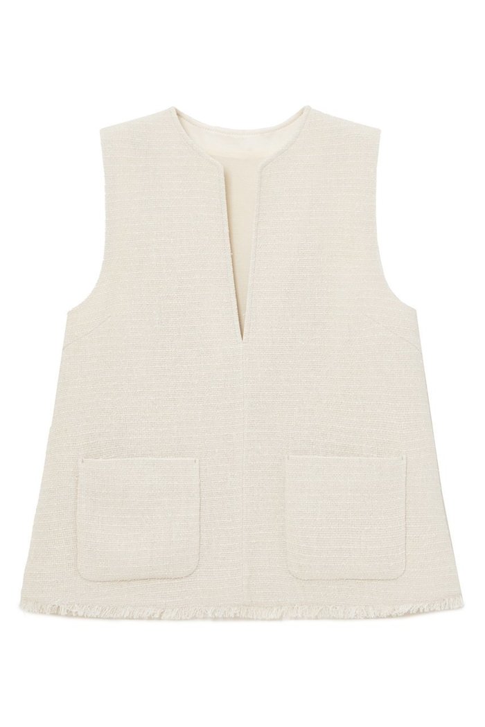 【アナイ/ANAYI】のカールヤーンツイードVネックブラウス インテリア・キッズ・メンズ・レディースファッション・服の通販 founy(ファニー) https://founy.com/ ファッション Fashion レディースファッション Fashion for Women トップス・カットソー Cut & Sew Tops キャミソール&ノースリーブ Camisoles & Sleeveless Tops シャツ・ブラウス・オフィスカジュアル Elegant Blouses & Button-Ups Vネックトップス V-Neck Tops / V-Cut Neckline Shirts イエロー Yellow カットソー Cut and Sewn Top サマー Summer, Summer Style セットアップ Set-Up, Coordinated Outfit ノースリーブ Sleeveless, No-Sleeve パッチ Patch, Appliqué フリンジ Fringe, Tassel ブルゾン Blouson, Bomber Jacket プリント Print, Printed Pattern ポケット Pocket, Pocket Detail メッシュ Mesh, Net Fabric 再入荷 Restock / Back in Stock 夏 Summer |ID: prp329100004007981 ipo3291000000035053002