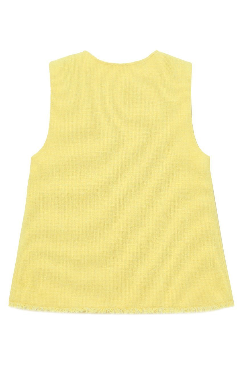 【アナイ/ANAYI】のカールヤーンツイードVネックブラウス 人気、トレンドファッション・服の通販 founy(ファニー) 　ファッション　Fashion　レディースファッション　Fashion for Women　トップス・カットソー　Cut & Sew Tops　キャミソール&ノースリーブ　Camisoles & Sleeveless Tops　シャツ・ブラウス・オフィスカジュアル　Elegant Blouses & Button-Ups　Vネックトップス　V-Neck Tops / V-Cut Neckline Shirts　イエロー　Yellow　カットソー　Cut and Sewn Top　サマー　Summer, Summer Style　セットアップ　Set-Up, Coordinated Outfit　ノースリーブ　Sleeveless, No-Sleeve　パッチ　Patch, Appliqué　フリンジ　Fringe, Tassel　ブルゾン　Blouson, Bomber Jacket　プリント　Print, Printed Pattern　ポケット　Pocket, Pocket Detail　メッシュ　Mesh, Net Fabric　再入荷　Restock / Back in Stock　夏　Summer　other-2|ID: prp329100004007981 ipo3291000000035053005