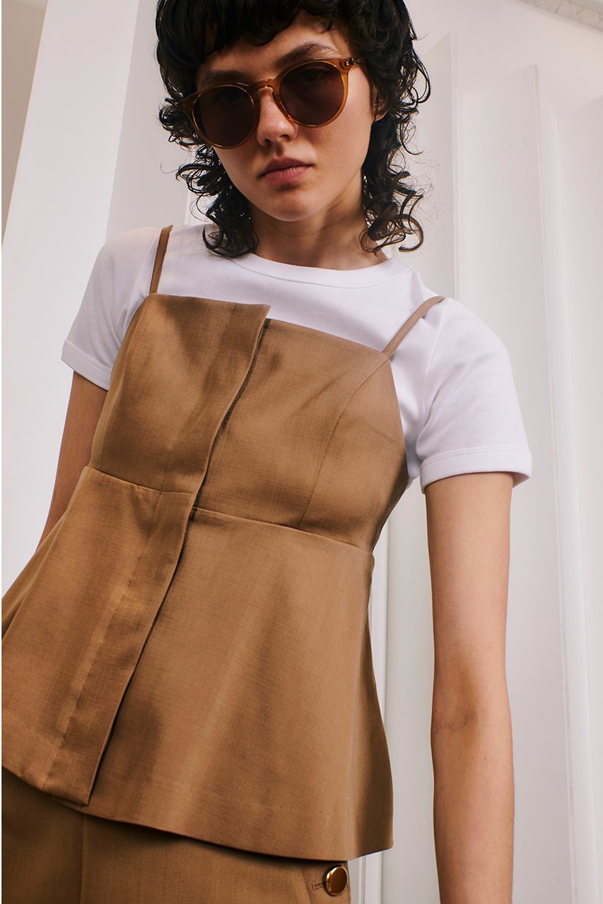 【アルアバイル/allureville】のデニムライクビスチェキャミ 人気、トレンドファッション・服の通販 founy(ファニー) 　ファッション　Fashion　レディースファッション　Fashion for Women　トップス・カットソー　Cut & Sew Tops　キャミソール&ノースリーブ　Camisoles & Sleeveless Tops　シャツ・ブラウス・オフィスカジュアル　Elegant Blouses & Button-Ups　ビスチェ　Bustiers & Corset Tops / Layered Bustier Style　キャミ　Camisole, Cami Top　トレンド　Trend, Trending Now　ノースリーブ　Sleeveless, No-Sleeve　ビスチェ　Bustier, Corset Top　フレア　Flare, Flared　other-7|ID: prp329100004007987 ipo3291000000032907350