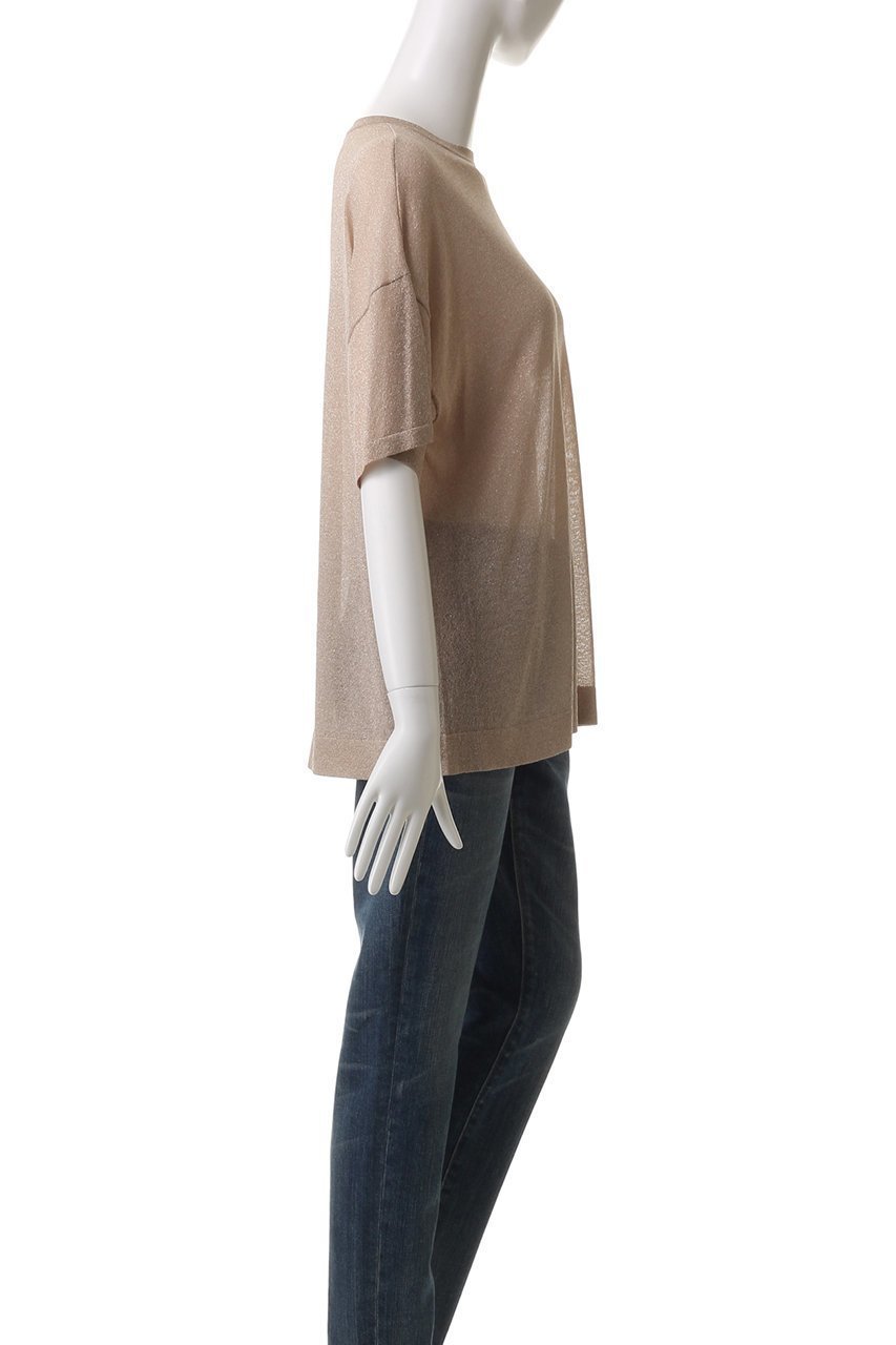 【ウィムガゼット/Whim Gazette】のラメニットTシャツ 人気、トレンドファッション・服の通販 founy(ファニー) 　ファッション　Fashion　レディースファッション　WOMEN　トップス・カットソー　Tops/Tshirt　ニット　Knit Tops　シャツ/ブラウス　Shirts/Blouses　ロング / Tシャツ　T-Shirts　カットソー　Cut and Sewn　インナー　Inner　エレガント 上品　Elegant　シアー　Sheer　ショート　Short　スリーブ　Sleeve　デニム　Denim　リラックス　Relax　other-3|ID: prp329100004007992 ipo3291000000031253185