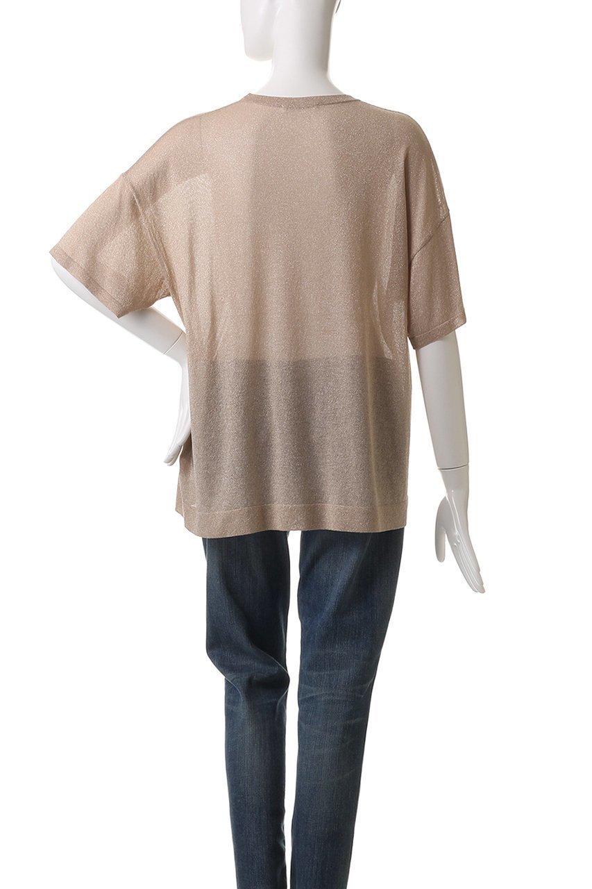 【ウィムガゼット/Whim Gazette】のラメニットTシャツ 人気、トレンドファッション・服の通販 founy(ファニー) 　ファッション　Fashion　レディースファッション　WOMEN　トップス・カットソー　Tops/Tshirt　ニット　Knit Tops　シャツ/ブラウス　Shirts/Blouses　ロング / Tシャツ　T-Shirts　カットソー　Cut and Sewn　インナー　Inner　エレガント 上品　Elegant　シアー　Sheer　ショート　Short　スリーブ　Sleeve　デニム　Denim　リラックス　Relax　other-4|ID: prp329100004007992 ipo3291000000031253187