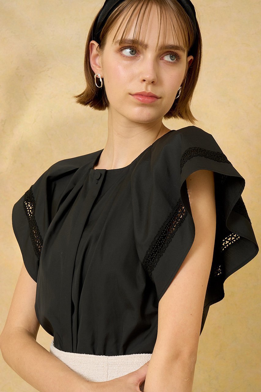 【アナイ/ANAYI】のブロードフレアスリーブブラウス 人気、トレンドファッション・服の通販 founy(ファニー) 　ファッション　Fashion　レディースファッション　Fashion for Women　トップス・カットソー　Cut & Sew Tops　シャツ・ブラウス・オフィスカジュアル　Elegant Blouses & Button-Ups　イエロー　Yellow　ケミカル　Chemical, Chemical Wash　サマー　Summer, Summer Style　ショート　Short, Short Length　スリット　Slit, Slit Detail　スリーブ　Sleeve, Long Sleeve / Short Sleeve　セットアップ　Set-Up, Coordinated Outfit　バランス　Balance, Style Balance　フレア　Flare, Flared　ブルゾン　Blouson, Bomber Jacket　ブロード　Broadcloth, Fine Cotton　プリント　Print, Printed Pattern　レース　Lace, Lace Fabric　夏　Summer　other-6|ID: prp329100004007995 ipo3291000000032906704