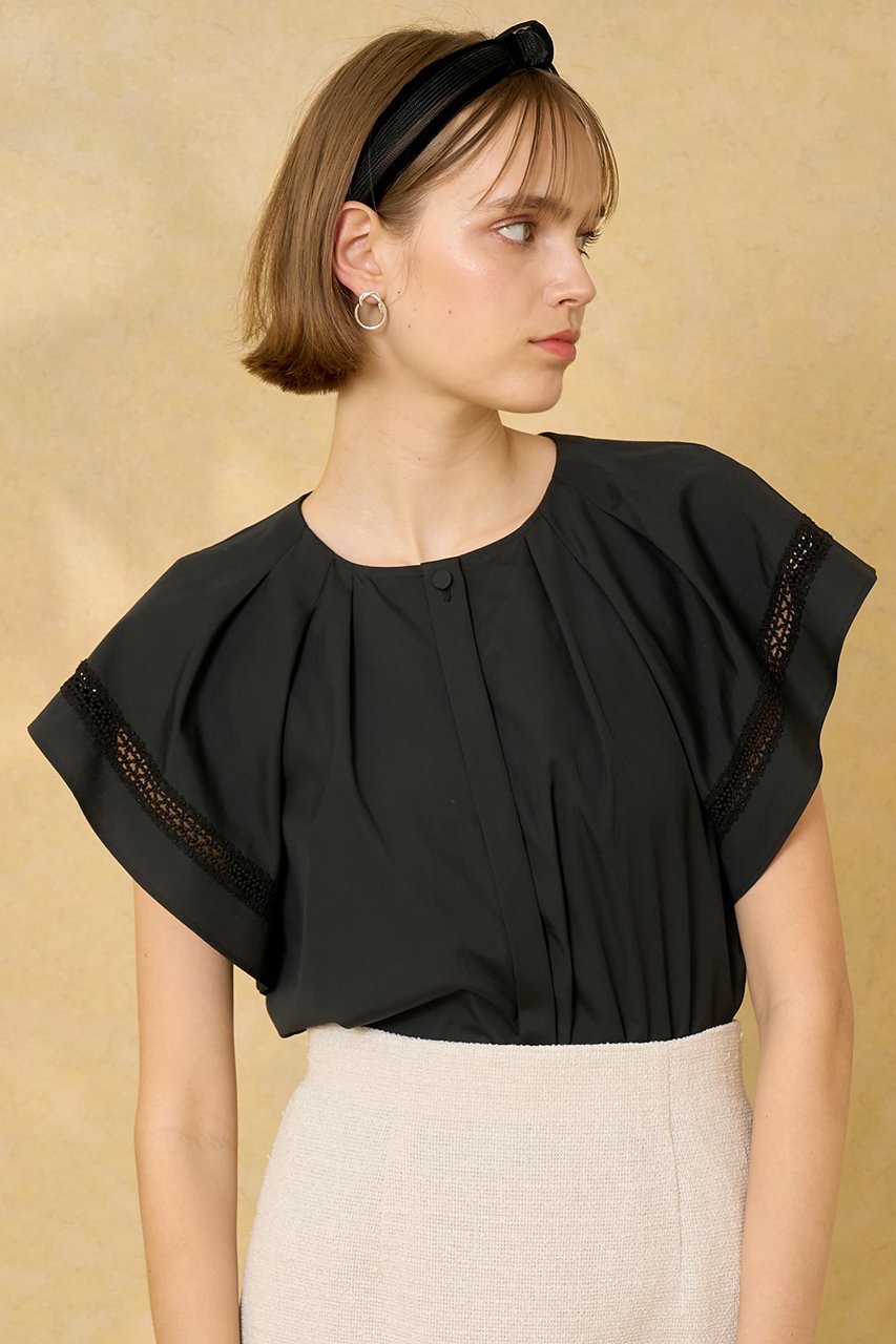 【アナイ/ANAYI】のブロードフレアスリーブブラウス 人気、トレンドファッション・服の通販 founy(ファニー) 　ファッション　Fashion　レディースファッション　Fashion for Women　トップス・カットソー　Cut & Sew Tops　シャツ・ブラウス・オフィスカジュアル　Elegant Blouses & Button-Ups　イエロー　Yellow　ケミカル　Chemical, Chemical Wash　サマー　Summer, Summer Style　ショート　Short, Short Length　スリット　Slit, Slit Detail　スリーブ　Sleeve, Long Sleeve / Short Sleeve　セットアップ　Set-Up, Coordinated Outfit　バランス　Balance, Style Balance　フレア　Flare, Flared　ブルゾン　Blouson, Bomber Jacket　ブロード　Broadcloth, Fine Cotton　プリント　Print, Printed Pattern　レース　Lace, Lace Fabric　夏　Summer　other-7|ID: prp329100004007995 ipo3291000000032906708