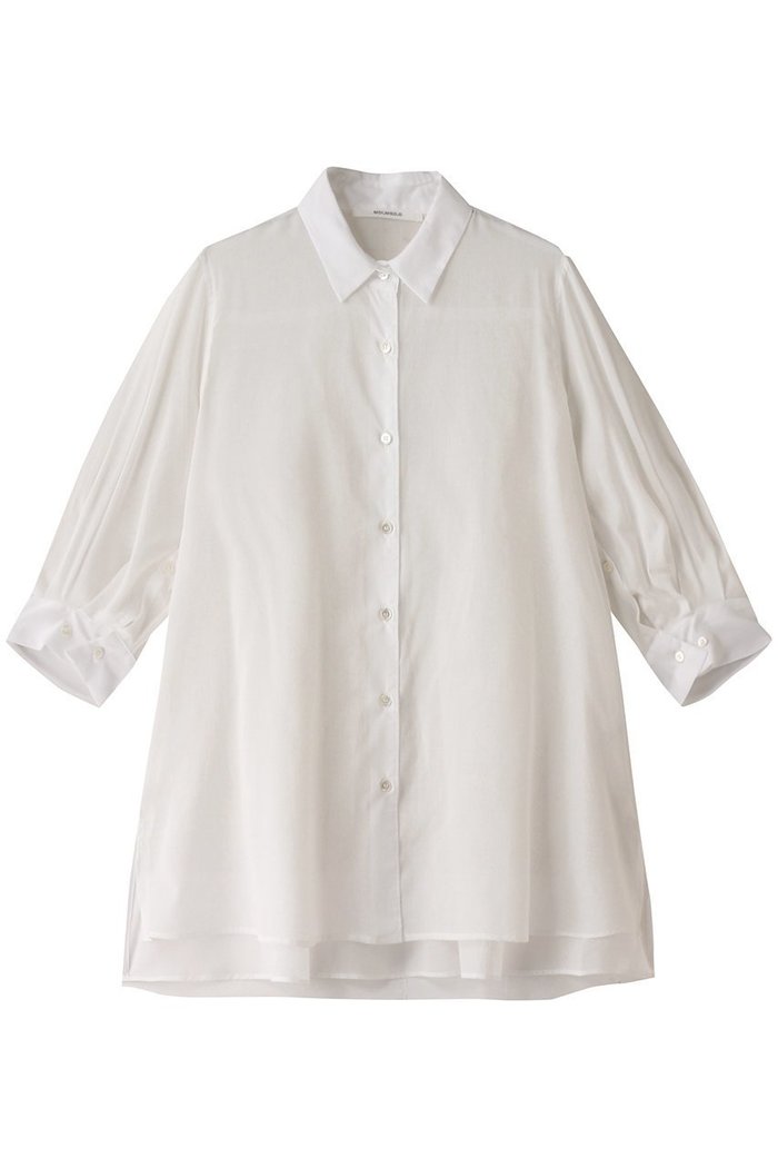 【ミディウミソリッド/MIDIUMISOLID】のsheer slit slv tunic shirt シャツ インテリア・キッズ・メンズ・レディースファッション・服の通販 founy(ファニー) https://founy.com/ ファッション Fashion レディースファッション Fashion for Women トップス・カットソー Cut & Sew Tops シャツ・ブラウス・オフィスカジュアル Elegant Blouses & Button-Ups シアー Sheer, See-Through ショート Short, Short Length スリット Slit, Slit Detail スリーブ Sleeve, Long Sleeve / Short Sleeve チュニック Tunic, Long Top トレンド Trend, Trending Now |ID: prp329100004008717 ipo3291000000032908507