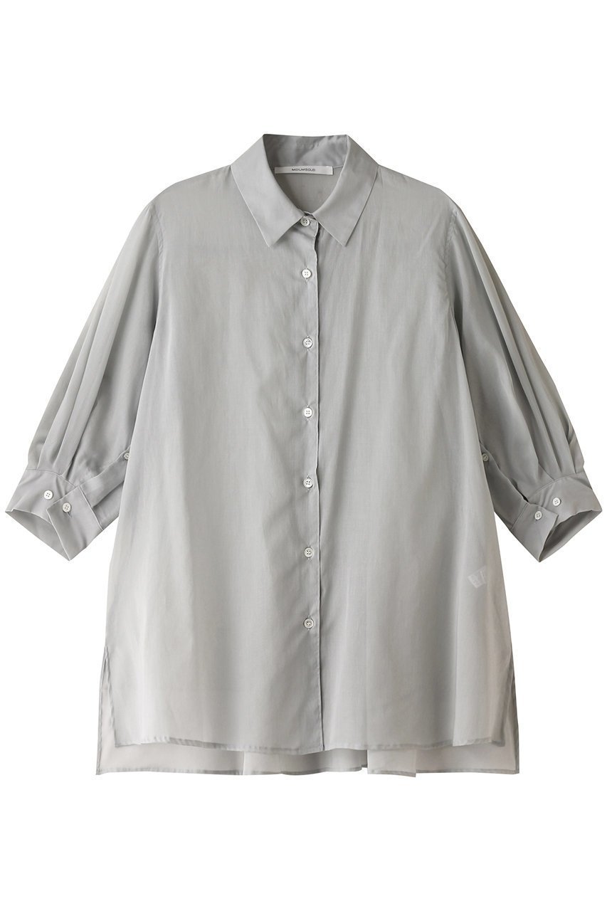 【ミディウミソリッド/MIDIUMISOLID】のsheer slit slv tunic shirt シャツ インテリア・キッズ・メンズ・レディースファッション・服の通販 founy(ファニー) 　ファッション　Fashion　レディースファッション　Fashion for Women　トップス・カットソー　Cut & Sew Tops　シャツ・ブラウス・オフィスカジュアル　Elegant Blouses & Button-Ups　シアー　Sheer, See-Through　ショート　Short, Short Length　スリット　Slit, Slit Detail　スリーブ　Sleeve, Long Sleeve / Short Sleeve　チュニック　Tunic, Long Top　トレンド　Trend, Trending Now　l.gray|ID: prp329100004008717 ipo3291000000032908513