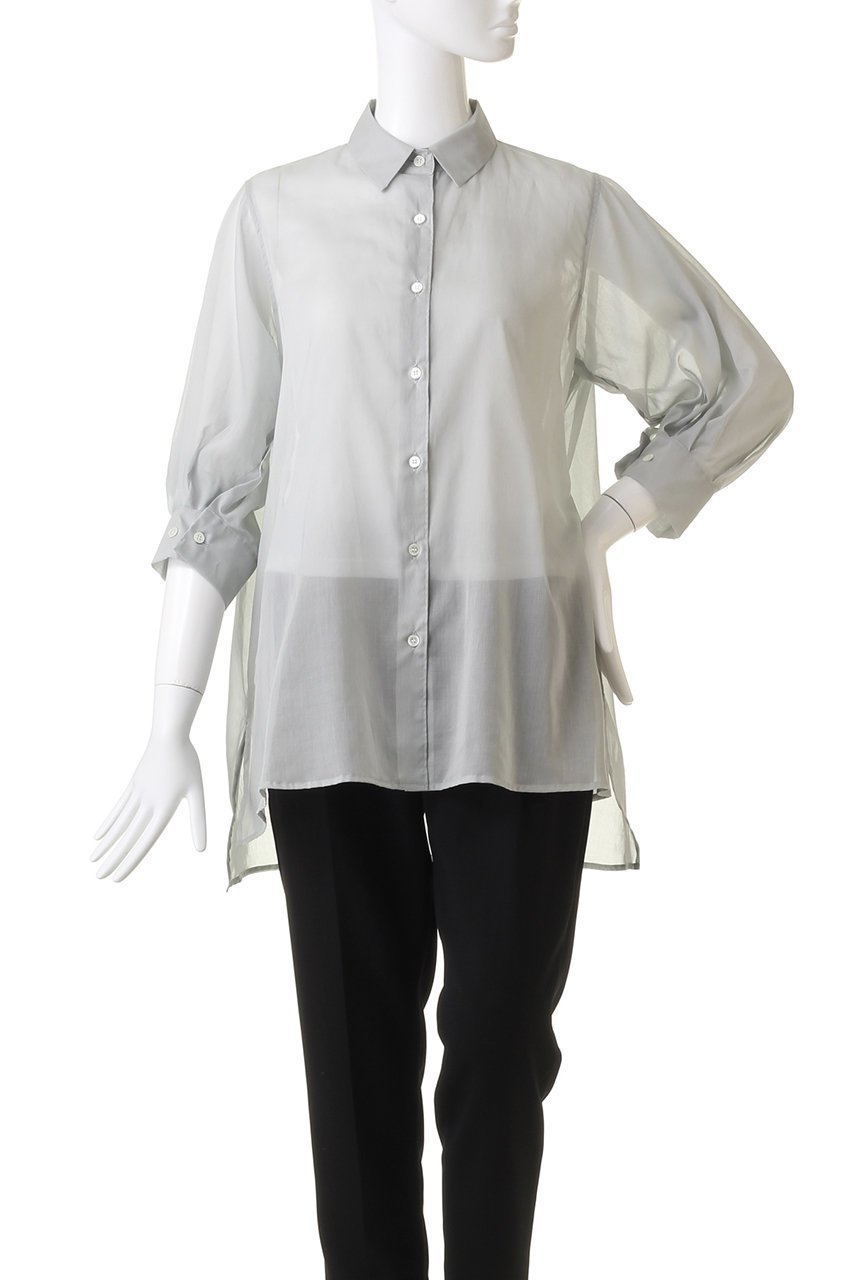 【ミディウミソリッド/MIDIUMISOLID】のsheer slit slv tunic shirt シャツ 人気、トレンドファッション・服の通販 founy(ファニー) 　ファッション　Fashion　レディースファッション　Fashion for Women　トップス・カットソー　Cut & Sew Tops　シャツ・ブラウス・オフィスカジュアル　Elegant Blouses & Button-Ups　シアー　Sheer, See-Through　ショート　Short, Short Length　スリット　Slit, Slit Detail　スリーブ　Sleeve, Long Sleeve / Short Sleeve　チュニック　Tunic, Long Top　トレンド　Trend, Trending Now　other-2|ID: prp329100004008717 ipo3291000000032908519