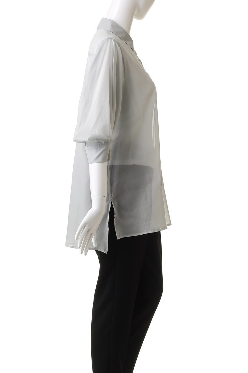 【ミディウミソリッド/MIDIUMISOLID】のsheer slit slv tunic shirt シャツ 人気、トレンドファッション・服の通販 founy(ファニー) 　ファッション　Fashion　レディースファッション　Fashion for Women　トップス・カットソー　Cut & Sew Tops　シャツ・ブラウス・オフィスカジュアル　Elegant Blouses & Button-Ups　シアー　Sheer, See-Through　ショート　Short, Short Length　スリット　Slit, Slit Detail　スリーブ　Sleeve, Long Sleeve / Short Sleeve　チュニック　Tunic, Long Top　トレンド　Trend, Trending Now　other-3|ID: prp329100004008717 ipo3291000000032908522