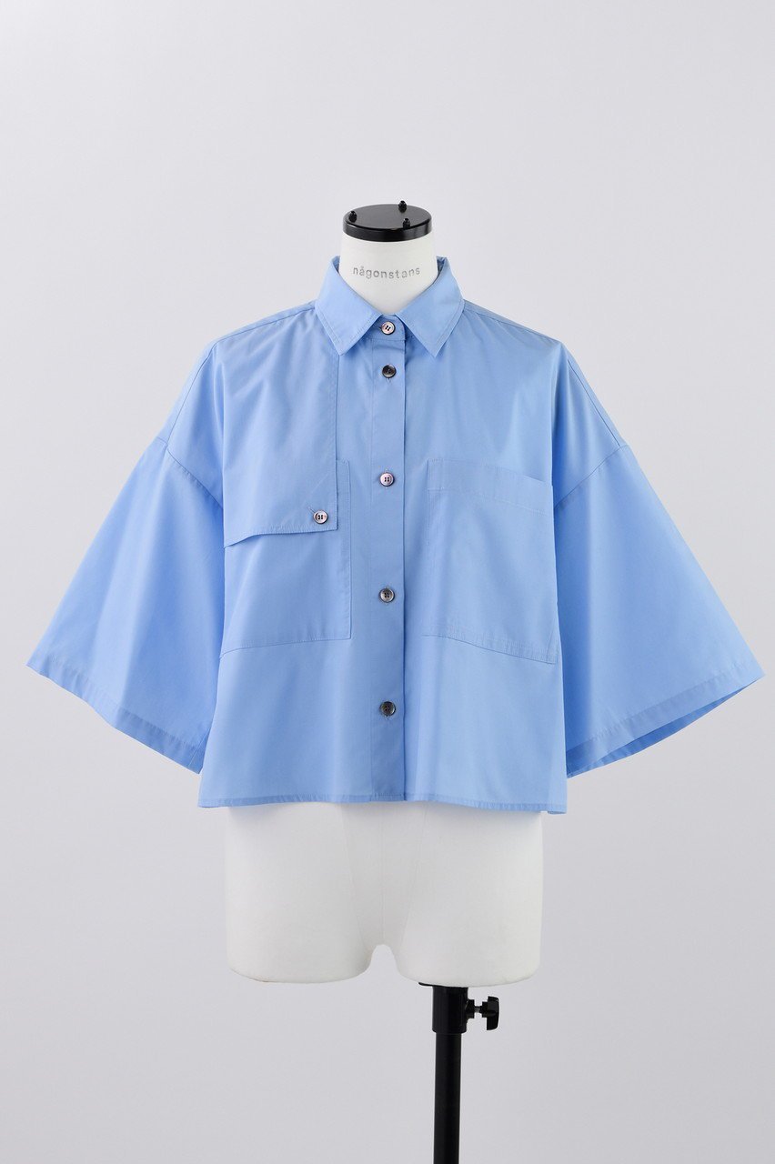 【ナゴンスタンス/nagonstans】のソフトブロード フレアスリーブ SH/シャツ 人気、トレンドファッション・服の通販 founy(ファニー) 　ファッション　Fashion　レディースファッション　Fashion for Women　トップス・カットソー　Cut & Sew Tops　シャツ・ブラウス・オフィスカジュアル　Elegant Blouses & Button-Ups　クロップド　Cropped, Short Length　ショート　Short, Short Length　シンプル　Simple, Minimal　スリーブ　Sleeve, Long Sleeve / Short Sleeve　フレア　Flare, Flared　ブロード　Broadcloth, Fine Cotton　 other-1|ID: prp329100004010171 ipo3291000000032908829