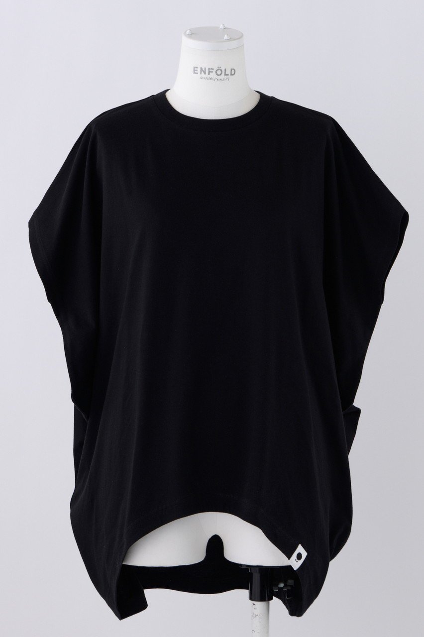 【エンフォルド/ENFOLD】のソフト天竺 Hexagon T/SH Tシャツ インテリア・キッズ・メンズ・レディースファッション・服の通販 founy(ファニー) 　ファッション　Fashion　レディースファッション　Fashion for Women　トップス・カットソー　Cut & Sew Tops　シャツ・ブラウス・オフィスカジュアル　Elegant Blouses & Button-Ups　ロングTシャツ・Tシャツ　Longline T-Shirts & Tees　カットソー・ベーシックTシャツ　Cut-and-Sewn Tops / Stretch Tees & Basics　カットソー　Cut and Sewn Top　ショート　Short, Short Length　スリーブ　Sleeve, Long Sleeve / Short Sleeve　ドレープ　Drape, Draping Fabric　プリント　Print, Printed Pattern　人気　Popular, Best Seller　定番　Standard, Basic Item　ブラック|ID: prp329100004010179 ipo3291000000035934960