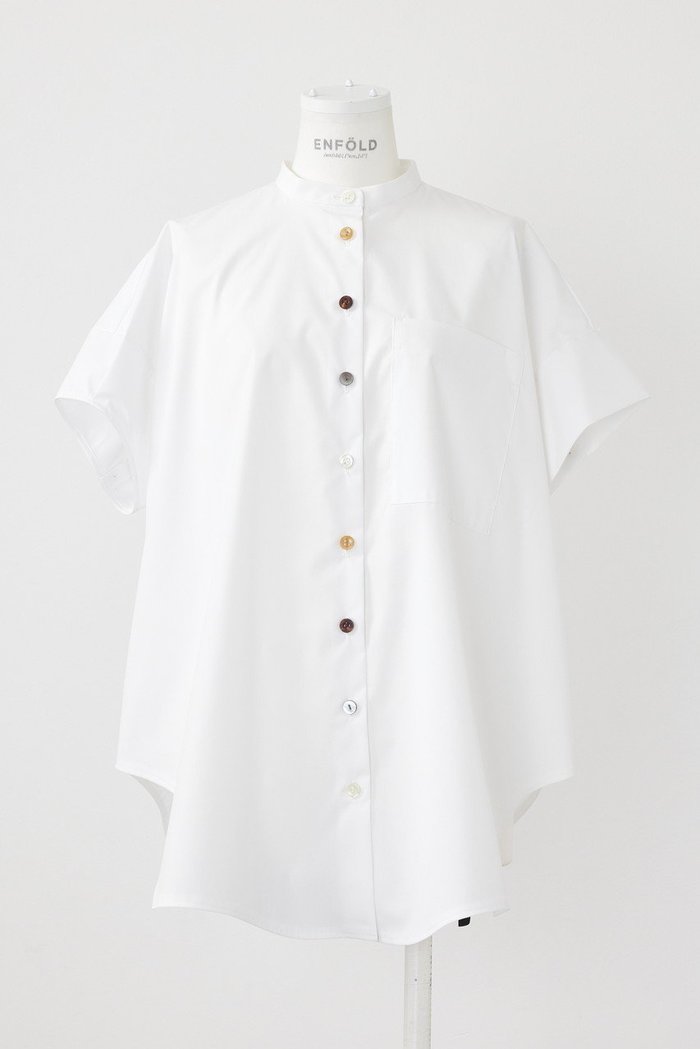 【エンフォルド/ENFOLD】のC/PEブロード Halfsleeve Hexagon SH/シャツ インテリア・キッズ・メンズ・レディースファッション・服の通販 founy(ファニー) https://founy.com/ ファッション Fashion レディースファッション Fashion for Women トップス・カットソー Cut & Sew Tops シャツ・ブラウス・オフィスカジュアル Elegant Blouses & Button-Ups アシンメトリー Asymmetrical Style ショート Short, Short Length ストレート Straight, Straight Cut スリーブ Sleeve, Long Sleeve / Short Sleeve ブロード Broadcloth, Fine Cotton ベーシック Basic, Essential 半袖 Short Sleeve, Half Sleeve 夏 Summer |ID: prp329100004010187 ipo3291000000032908875