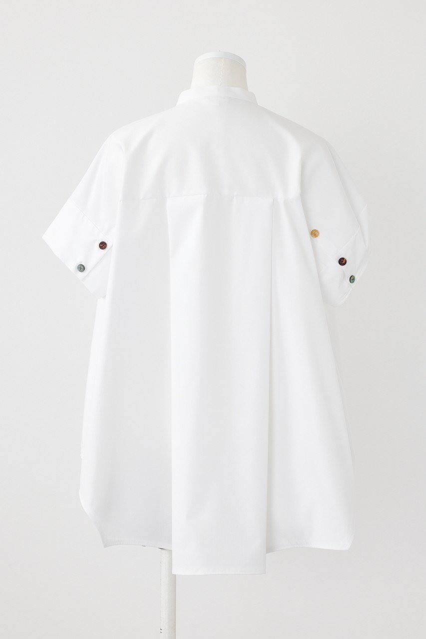 【エンフォルド/ENFOLD】のC/PEブロード Halfsleeve Hexagon SH/シャツ 人気、トレンドファッション・服の通販 founy(ファニー) 　ファッション　Fashion　レディースファッション　Fashion for Women　トップス・カットソー　Cut & Sew Tops　シャツ・ブラウス・オフィスカジュアル　Elegant Blouses & Button-Ups　アシンメトリー　Asymmetrical Style　ショート　Short, Short Length　ストレート　Straight, Straight Cut　スリーブ　Sleeve, Long Sleeve / Short Sleeve　ブロード　Broadcloth, Fine Cotton　ベーシック　Basic, Essential　半袖　Short Sleeve, Half Sleeve　夏　Summer　other-3|ID: prp329100004010187 ipo3291000000032908885