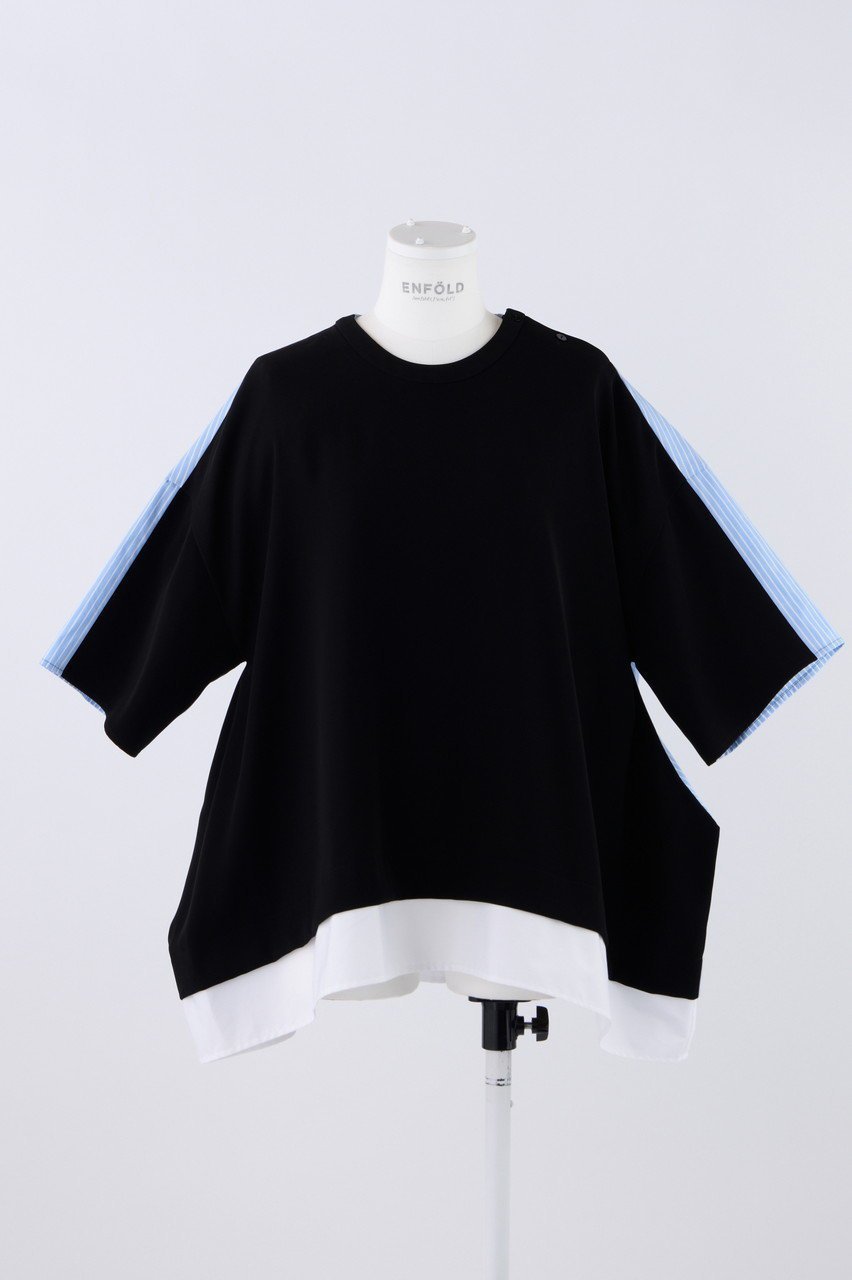 【エンフォルド/ENFOLD】のPEツイル SH コンビP.O/プルオーバー 人気、トレンドファッション・服の通販 founy(ファニー) 　ファッション　Fashion　レディースファッション　Fashion for Women　トップス・カットソー　Cut & Sew Tops　シャツ・ブラウス・オフィスカジュアル　Elegant Blouses & Button-Ups　カジュアルプルオーバー・ニットトップス　Pullovers & Knit Tops / Casual Pullovers　とろみ　Fluid, Flowy Fabric　コンビ　Combo, Combination Style　ショート　Short, Short Length　スリーブ　Sleeve, Long Sleeve / Short Sleeve　セットアップ　Set-Up, Coordinated Outfit　ツイル　Twist, Twisted Detail　ドッキング　Docking, Mixed Material　フロント　Front, Front Design　エレガント 上品　Elegant　人気　Popular, Best Seller　定番　Standard, Basic Item　 other-1|ID: prp329100004010191 ipo3291000000032907874