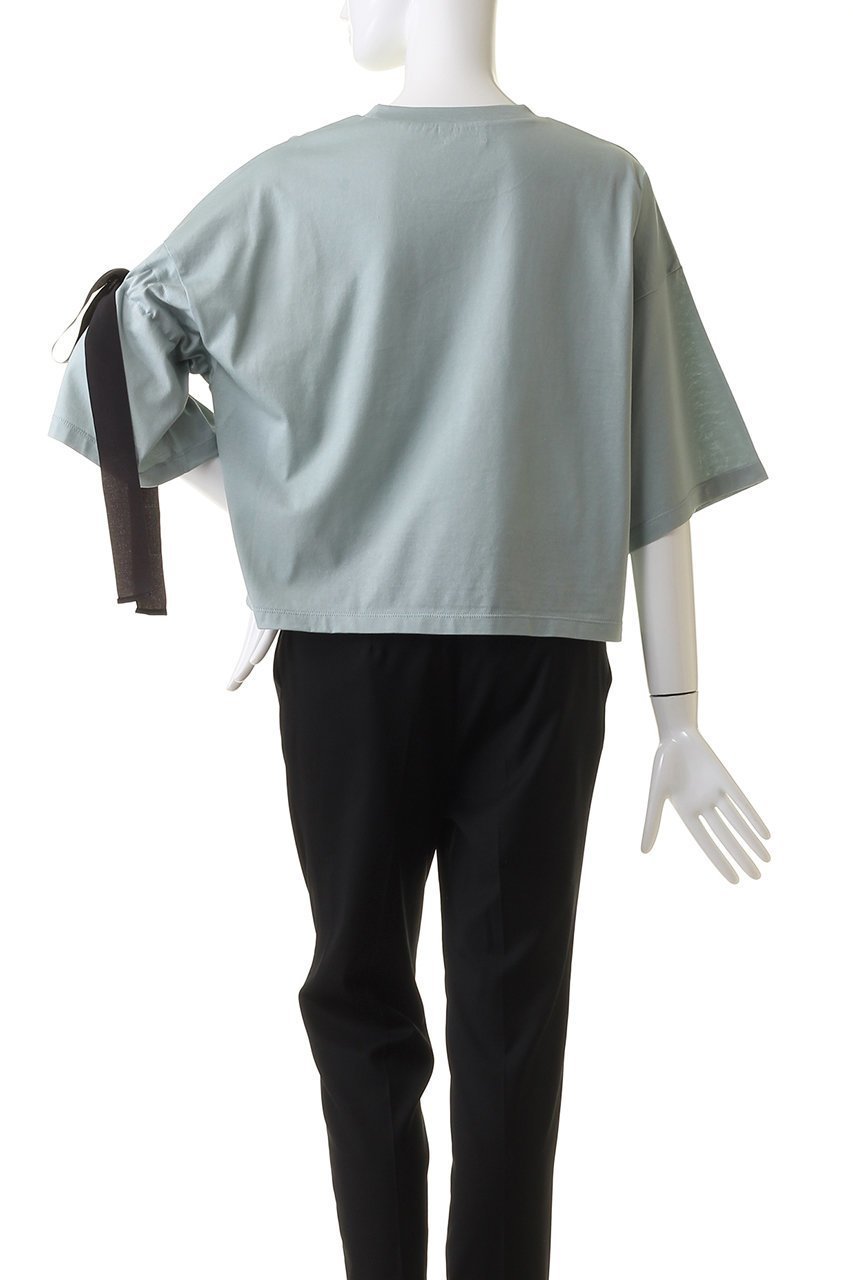 【ランバン オン ブルー/LANVIN en Bleu】のリボンTシャツ 人気、トレンドファッション・服の通販 founy(ファニー) 　ファッション　Fashion　レディースファッション　Fashion for Women　トップス・カットソー　Cut & Sew Tops　シャツ・ブラウス・オフィスカジュアル　Elegant Blouses & Button-Ups　ロングTシャツ・Tシャツ　Longline T-Shirts & Tees　カットソー・ベーシックTシャツ　Cut-and-Sewn Tops / Stretch Tees & Basics　ショート　Short, Short Length　シンプル　Simple, Minimal　スリット　Slit, Slit Detail　スリーブ　Sleeve, Long Sleeve / Short Sleeve　リボン　Ribbon, Bow　other-4|ID: prp329100004010218 ipo3291000000032929061
