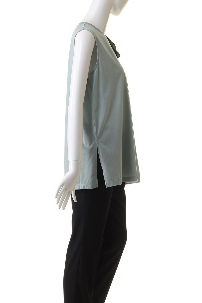 【ランバン オン ブルー/LANVIN en Bleu】のリボンタンクトップ 人気、トレンドファッション・服の通販 founy(ファニー) 　ファッション　Fashion　レディースファッション　WOMEN　トップス・カットソー　Tops/Tshirt　キャミソール / ノースリーブ　No Sleeves　シャツ/ブラウス　Shirts/Blouses　ロング / Tシャツ　T-Shirts　カットソー　Cut and Sewn　インナー　Inner　キャミソール　Camisole　シンプル　Simple　スリット　Slit　タンク　Tank　フェミニン　Feminine　リボン　Ribbon　リュクス　Luxe　羽織　Haori　other-3|ID: prp329100004010219 ipo3291000000031451117