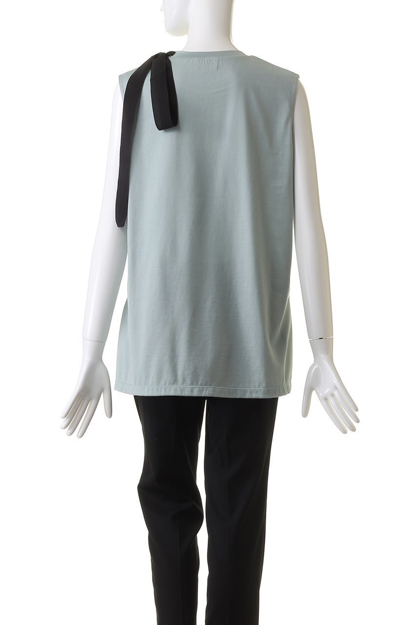 【ランバン オン ブルー/LANVIN en Bleu】のリボンタンクトップ 人気、トレンドファッション・服の通販 founy(ファニー) 　ファッション　Fashion　レディースファッション　WOMEN　トップス・カットソー　Tops/Tshirt　キャミソール / ノースリーブ　No Sleeves　シャツ/ブラウス　Shirts/Blouses　ロング / Tシャツ　T-Shirts　カットソー　Cut and Sewn　インナー　Inner　キャミソール　Camisole　シンプル　Simple　スリット　Slit　タンク　Tank　フェミニン　Feminine　リボン　Ribbon　リュクス　Luxe　羽織　Haori　other-4|ID: prp329100004010219 ipo3291000000031451118