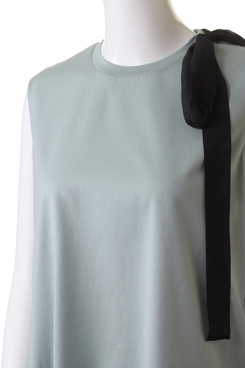 【ランバン オン ブルー/LANVIN en Bleu】のリボンタンクトップ 人気、トレンドファッション・服の通販 founy(ファニー) 　ファッション　Fashion　レディースファッション　WOMEN　トップス・カットソー　Tops/Tshirt　キャミソール / ノースリーブ　No Sleeves　シャツ/ブラウス　Shirts/Blouses　ロング / Tシャツ　T-Shirts　カットソー　Cut and Sewn　インナー　Inner　キャミソール　Camisole　シンプル　Simple　スリット　Slit　タンク　Tank　フェミニン　Feminine　リボン　Ribbon　リュクス　Luxe　羽織　Haori　other-5|ID: prp329100004010219 ipo3291000000031451119