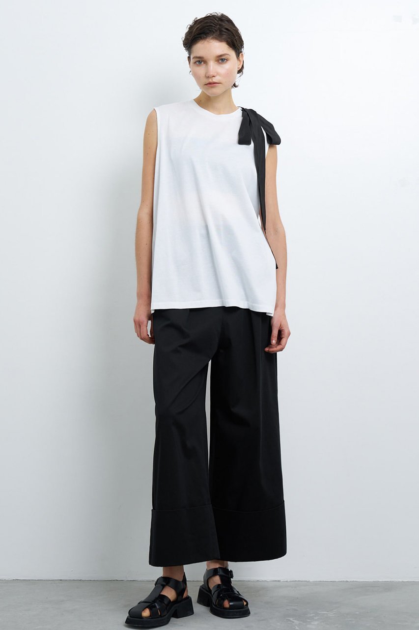 【ランバン オン ブルー/LANVIN en Bleu】のリボンタンクトップ 人気、トレンドファッション・服の通販 founy(ファニー) 　ファッション　Fashion　レディースファッション　WOMEN　トップス・カットソー　Tops/Tshirt　キャミソール / ノースリーブ　No Sleeves　シャツ/ブラウス　Shirts/Blouses　ロング / Tシャツ　T-Shirts　カットソー　Cut and Sewn　インナー　Inner　キャミソール　Camisole　シンプル　Simple　スリット　Slit　タンク　Tank　フェミニン　Feminine　リボン　Ribbon　リュクス　Luxe　羽織　Haori　other-8|ID: prp329100004010219 ipo3291000000031451122