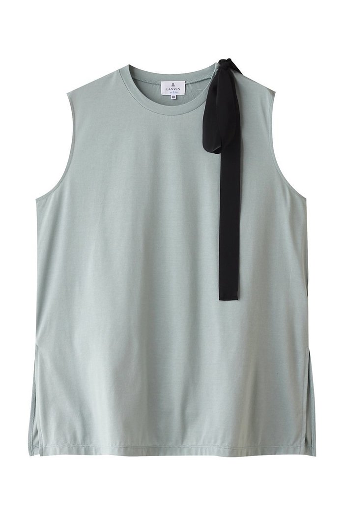 【ランバン オン ブルー/LANVIN en Bleu】のリボンタンクトップ インテリア・キッズ・メンズ・レディースファッション・服の通販 founy(ファニー) https://founy.com/ ファッション Fashion レディースファッション Ladies' Fashion Online トップス・カットソー Tops/Tshirt キャミソール / ノースリーブ No Sleeves シャツ/ブラウス Shirts/Blouses ロング / Tシャツ T-Shirts カットソー Cut and Sewn インナー Inner キャミソール Camisole シンプル Simple スリット Slit タンク Tank フェミニン Feminine リボン Ribbon リュクス Luxe 羽織 Haori |ID: prp329100004010219 ipo3291000000032436000