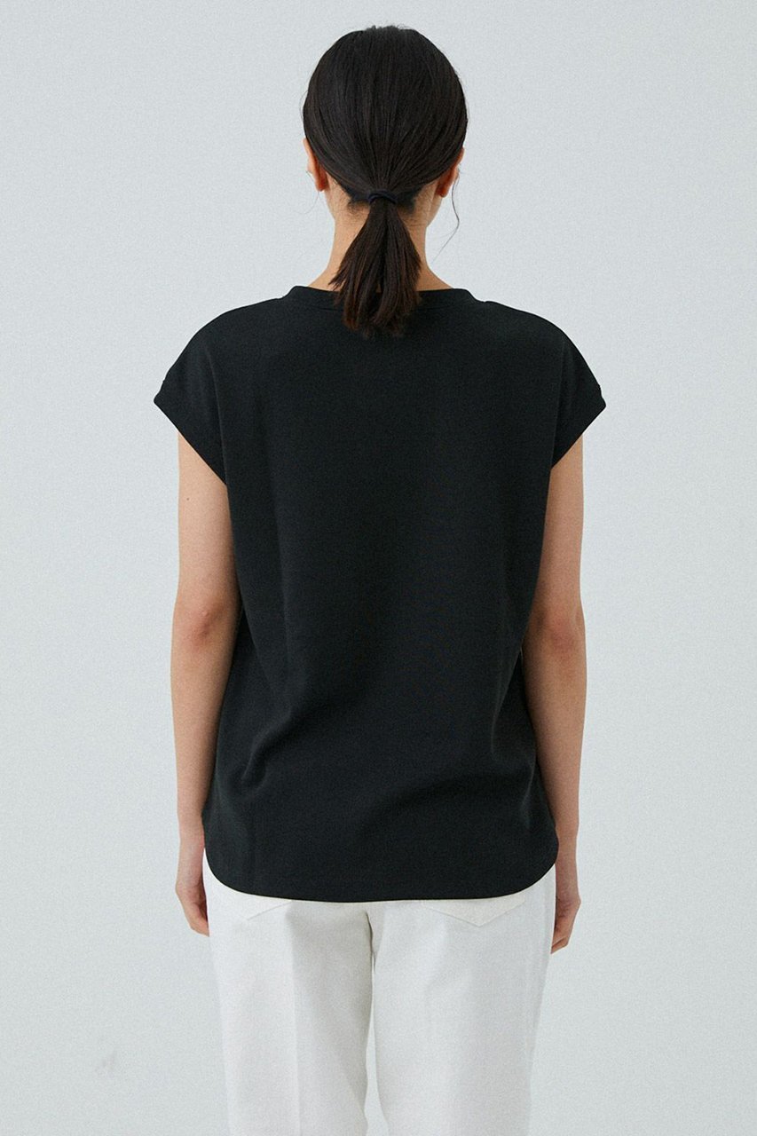 【レリル/lelill】のハイテクリブフレンチT 人気、トレンドファッション・服の通販 founy(ファニー) 　ファッション　Fashion　レディースファッション　Fashion for Women　トップス・カットソー　Cut & Sew Tops　シャツ・ブラウス・オフィスカジュアル　Elegant Blouses & Button-Ups　ロングTシャツ・Tシャツ　Longline T-Shirts & Tees　カットソー・ベーシックTシャツ　Cut-and-Sewn Tops / Stretch Tees & Basics　おすすめ　Recommended / Our Picks　ショート　Short, Short Length　シンプル　Simple, Minimal　スリーブ　Sleeve, Long Sleeve / Short Sleeve　ラウンド　Round, Round Neck　other-3|ID: prp329100004010898 ipo3291000000035451230