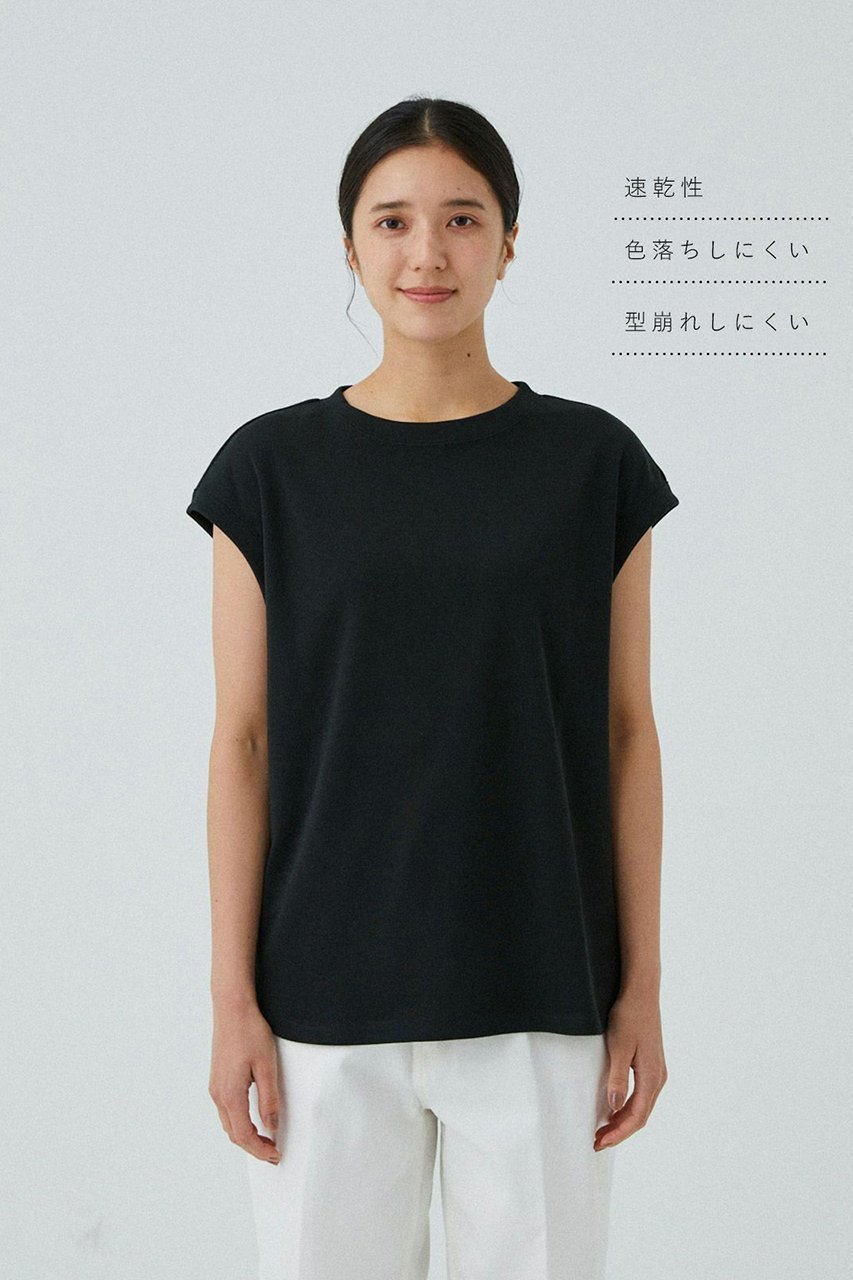 【レリル/lelill】のハイテクリブフレンチT 人気、トレンドファッション・服の通販 founy(ファニー) 　ファッション　Fashion　レディースファッション　Fashion for Women　トップス・カットソー　Cut & Sew Tops　シャツ・ブラウス・オフィスカジュアル　Elegant Blouses & Button-Ups　ロングTシャツ・Tシャツ　Longline T-Shirts & Tees　カットソー・ベーシックTシャツ　Cut-and-Sewn Tops / Stretch Tees & Basics　おすすめ　Recommended / Our Picks　ショート　Short, Short Length　シンプル　Simple, Minimal　スリーブ　Sleeve, Long Sleeve / Short Sleeve　ラウンド　Round, Round Neck　other-4|ID: prp329100004010898 ipo3291000000035451231