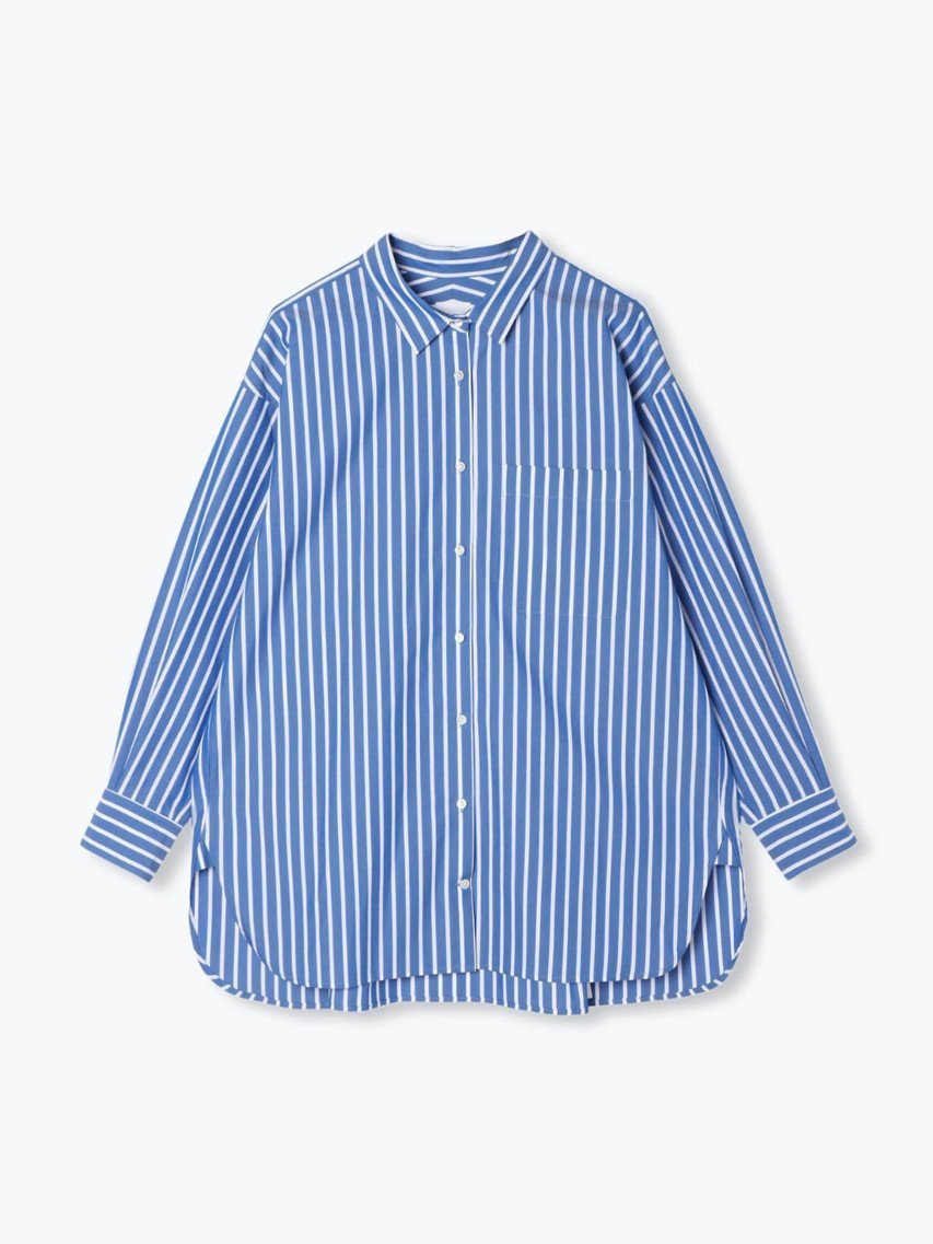 【レリル/lelill】のピマソロ シャツ インテリア・キッズ・メンズ・レディースファッション・服の通販 founy(ファニー) 　ファッション　Fashion　レディースファッション　Fashion for Women　トップス・カットソー　Cut & Sew Tops　シャツ・ブラウス・オフィスカジュアル　Elegant Blouses & Button-Ups　シルク　Silk, 100% Silk　スリーブ　Sleeve, Long Sleeve / Short Sleeve　スーピマ　Supima, Premium Cotton　ブロード　Broadcloth, Fine Cotton　ロング　Long, Long-Length　エレガント 上品　Elegant　ブルーグレー|ID: prp329100004010903 ipo3291000000032787480
