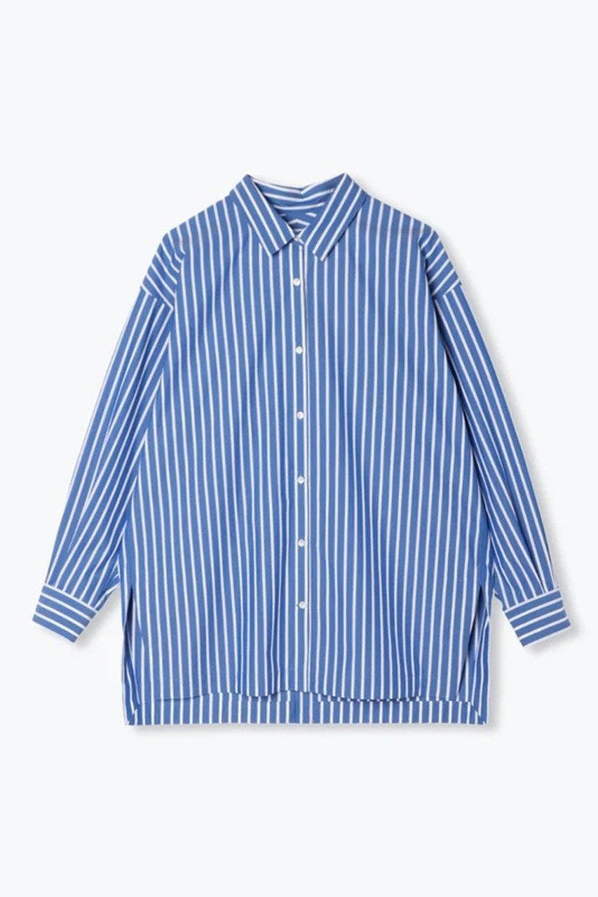 【レリル/lelill】のピマソロ バックオープンシャツ インテリア・キッズ・メンズ・レディースファッション・服の通販 founy(ファニー) 　ファッション　Fashion　レディースファッション　WOMEN　トップス・カットソー　Tops/Tshirt　シャツ/ブラウス　Shirts/Blouses　バッグ　Bag　スリーブ　Sleeve　ロング　Long　ブルーグレ|ID: prp329100004010904 ipo3291000000027894447