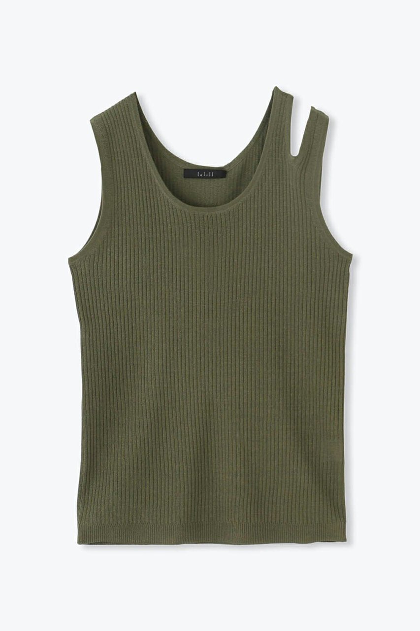 【レリル/lelill】のビスリネンスリットショルダーノースリーブ インテリア・キッズ・メンズ・レディースファッション・服の通販 founy(ファニー) 　ファッション　Fashion　レディースファッション　WOMEN　トップス・カットソー　Tops/Tshirt　キャミソール / ノースリーブ　No Sleeves　シャツ/ブラウス　Shirts/Blouses　ロング / Tシャツ　T-Shirts　カットソー　Cut and Sewn　おすすめ　Recommend　アンサンブル　Ensemble　インナー　Inner　カーディガン　Cardigan　キャミソール　Camisole　ショルダー　Shoulder　スリット　Slit　タンク　Tank　ミックス　Mix　リネン　Linen　夏　Summer　グリーン|ID: prp329100004010917 ipo3291000000032049652