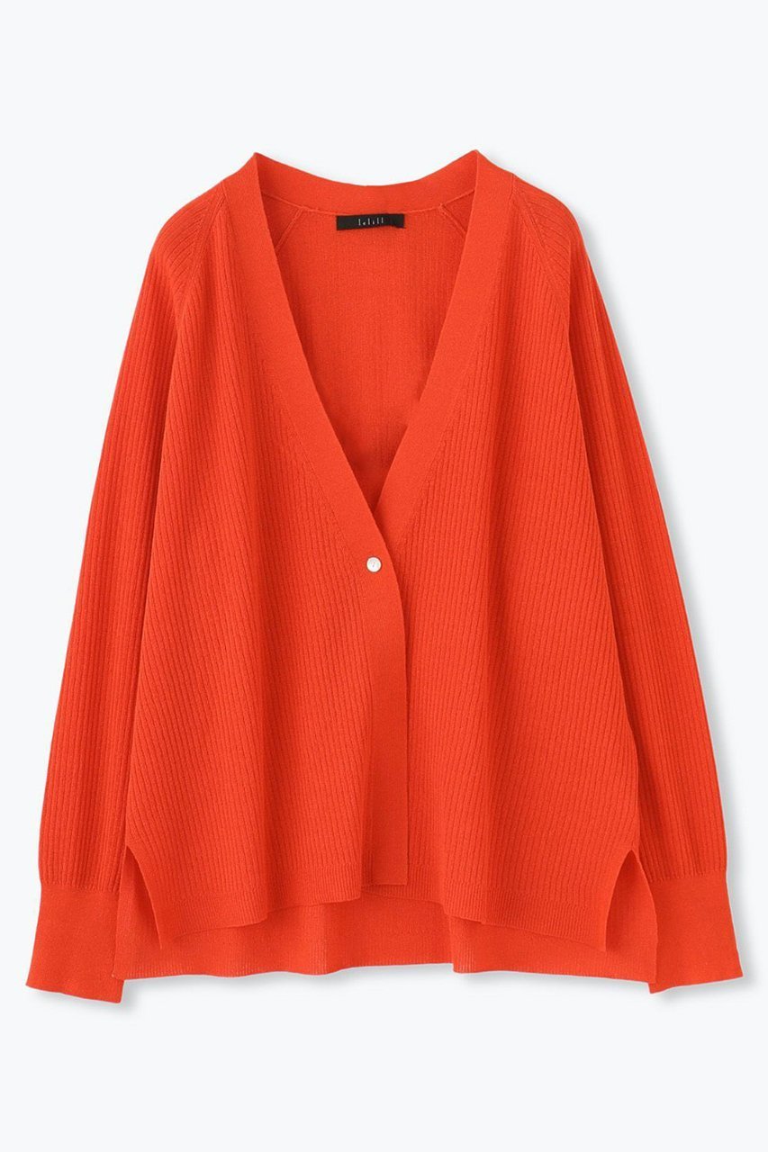 【レリル/lelill】のビスリネンリブカーデ インテリア・キッズ・メンズ・レディースファッション・服の通販 founy(ファウニー) 　ファッション　Fashion　レディースファッション　Fashion for Women　トップス・カットソー　Cut & Sew Tops　カーディガン・羽織り　Layered Style Cardigans　シャツ・ブラウス・オフィスカジュアル　Elegant Blouses & Button-Ups　ロングTシャツ・Tシャツ　Longline T-Shirts & Tees　カットソー・ベーシックTシャツ　Cut-and-Sewn Tops / Stretch Tees & Basics　カーディガン　Cardigan, Knitwear　ノースリーブ　Sleeveless, No-Sleeve　ボレロ　Bolero, Short Cardigan　ミックス　Mix, Mixed Style　リネン　Linen, Linen Fabric　ルーズ　Loose, Oversized　夏　Summer　オレンジ|ID: prp329100004010918 ipo3291000000036975358