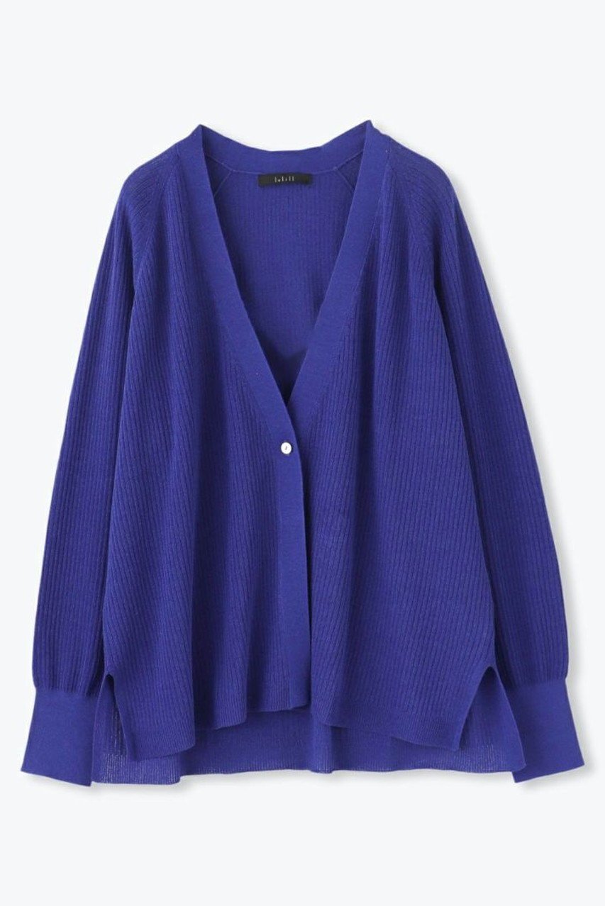 【レリル/lelill】のビスリネンリブカーデ インテリア・キッズ・メンズ・レディースファッション・服の通販 founy(ファウニー) 　ファッション　Fashion　レディースファッション　Fashion for Women　トップス・カットソー　Cut & Sew Tops　カーディガン・羽織り　Layered Style Cardigans　シャツ・ブラウス・オフィスカジュアル　Elegant Blouses & Button-Ups　ロングTシャツ・Tシャツ　Longline T-Shirts & Tees　カットソー・ベーシックTシャツ　Cut-and-Sewn Tops / Stretch Tees & Basics　カーディガン　Cardigan, Knitwear　ノースリーブ　Sleeveless, No-Sleeve　ボレロ　Bolero, Short Cardigan　ミックス　Mix, Mixed Style　リネン　Linen, Linen Fabric　ルーズ　Loose, Oversized　夏　Summer　ネイビー|ID: prp329100004010918 ipo3291000000036975360