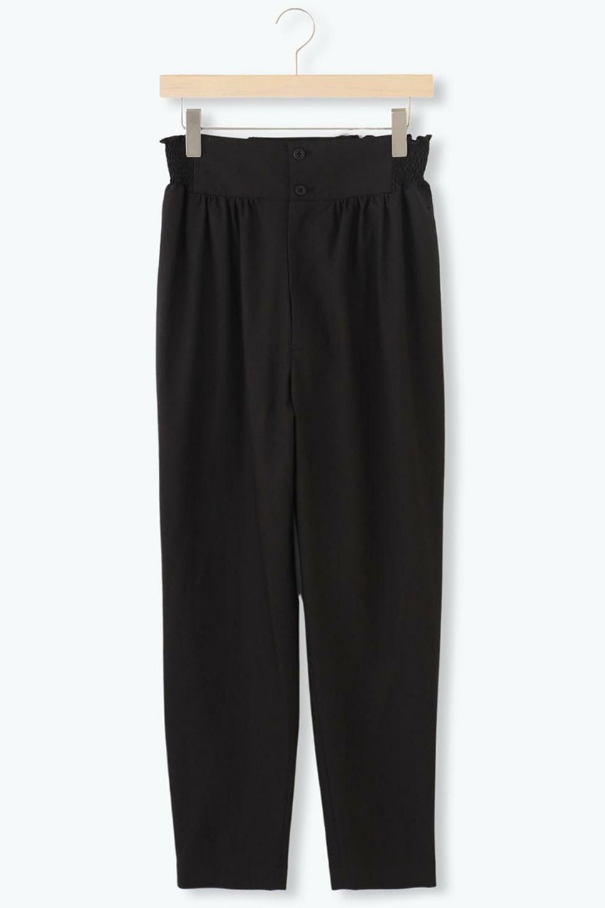 【レリル/lelill】のハイテク レースアップギャザーPT インテリア・キッズ・メンズ・レディースファッション・服の通販 founy(ファニー) 　ファッション　Fashion　レディースファッション　WOMEN　パンツ　Pants　シャーリング　Shirring　シンプル　Simple　ストレッチ　Stretch　リネン　Linen　レース　Race　夏　Summer　ブラック|ID: prp329100004010919 ipo3291000000032000695