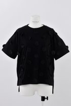【エンフォルド/ENFOLD】のソフト天竺 ドットT/SH Tシャツ 大人の最旬トレンドファッション＆コーディネート founy(ファウニー) ファッション Fashion レディースファッション Fashion for Women トップス・カットソー Cut & Sew Tops シャツ・ブラウス・オフィスカジュアル Elegant Blouses & Button-Ups ロングTシャツ・Tシャツ Longline T-Shirts & Tees カットソー・ベーシックTシャツ Cut-and-Sewn Tops / Stretch Tees & Basics ショート Short, Short Length スリーブ Sleeve, Long Sleeve / Short Sleeve ドット Polka Dot, Dot Pattern ベーシック Basic, Essential モチーフ Motif, Design Theme リラックス Relax, Relaxed Fit thumbnail ブラック|ID: prp329100004010927 ipo3291000000036984995